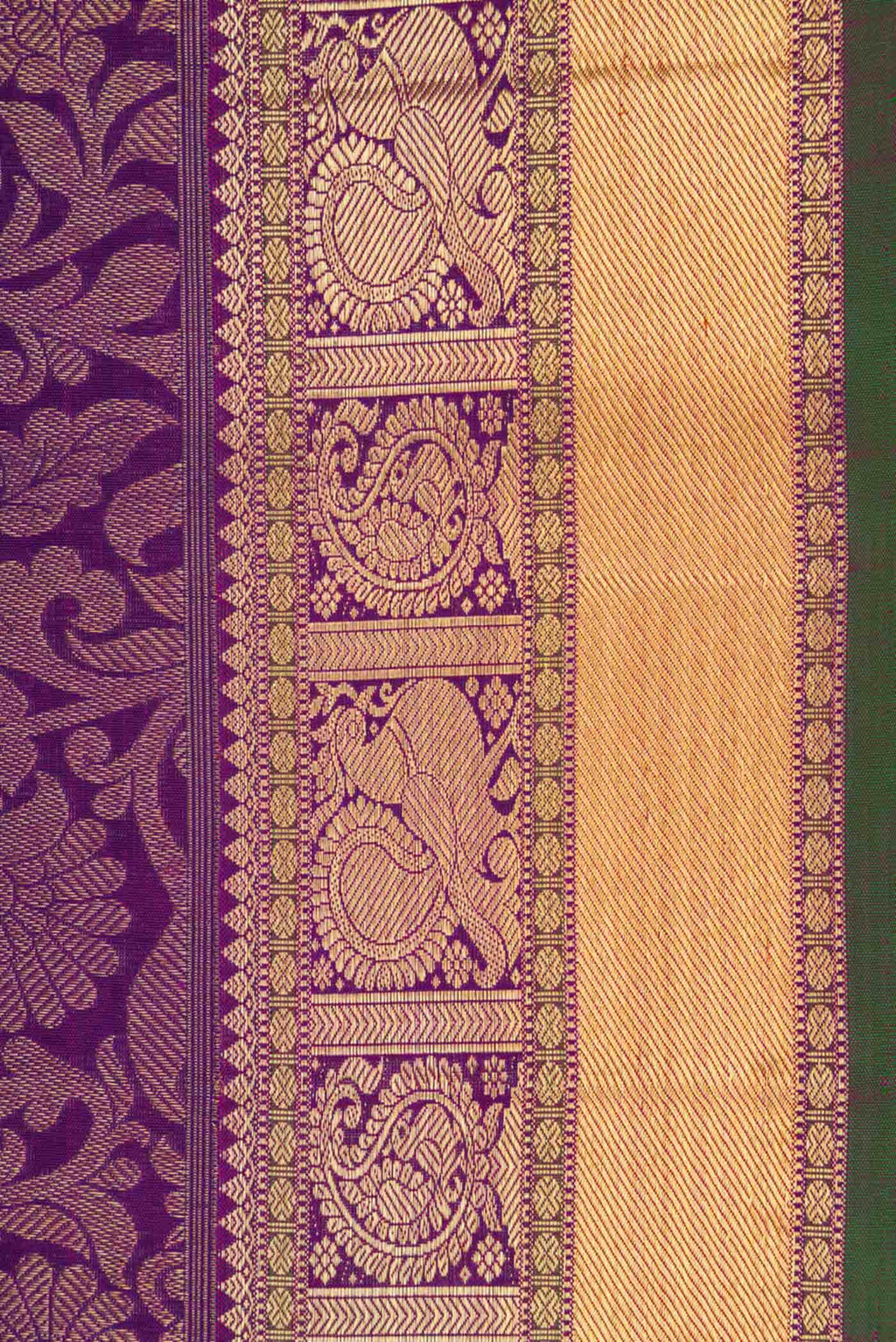 Pure Silk Pure Zari Purple Dual Tone Kanchipuram Saree