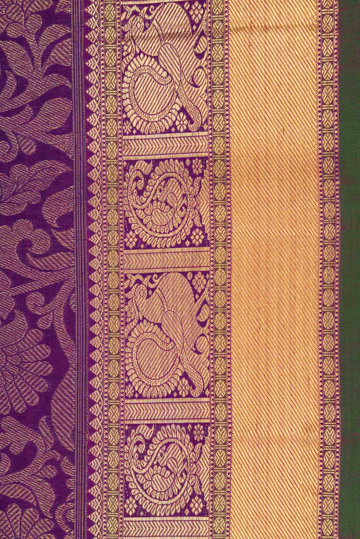 Pure Silk Pure Zari Purple Dual Tone Kanchipuram Saree