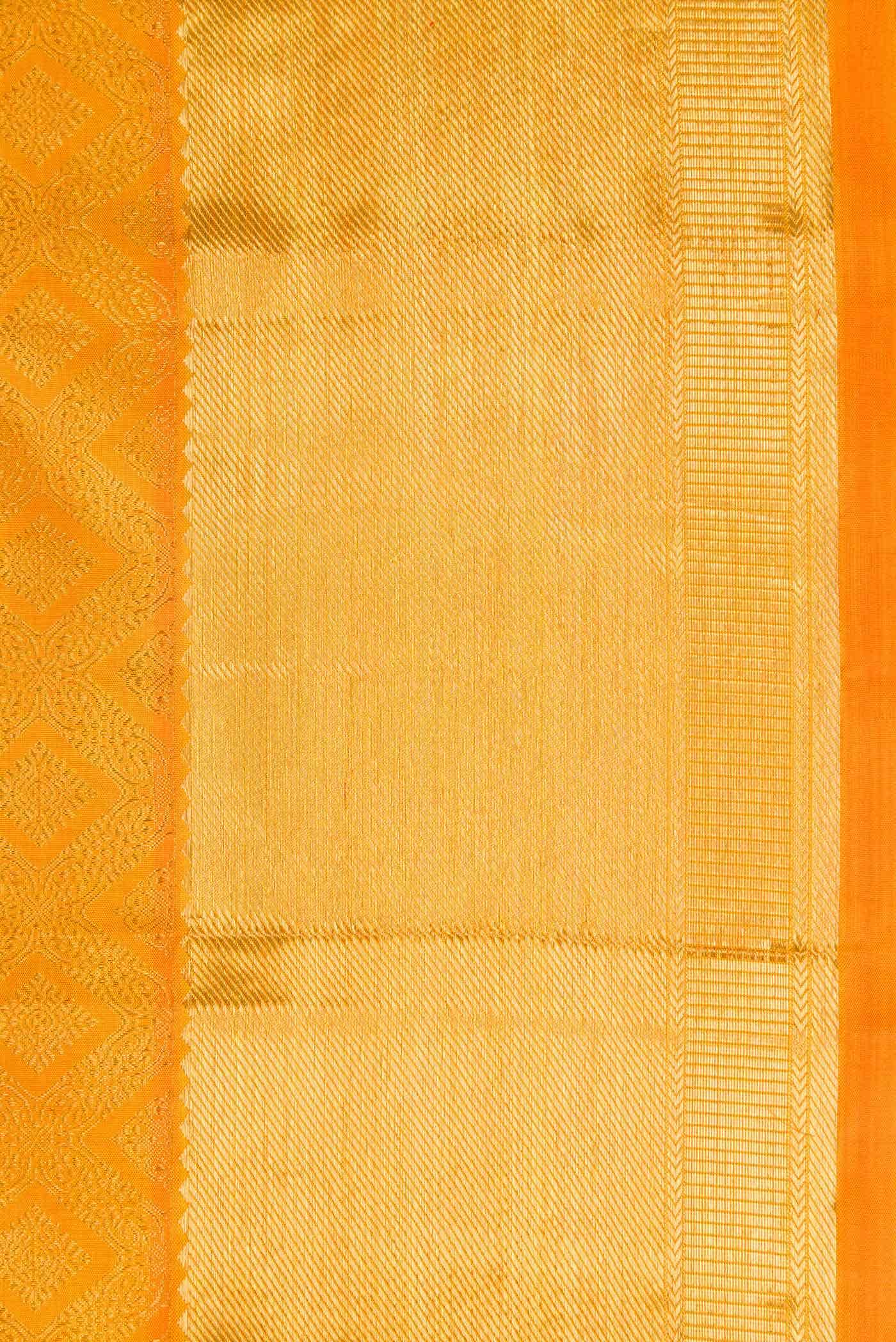 Pure Silk Pure Zari Yellow Dual Tone Kanchipuram Saree