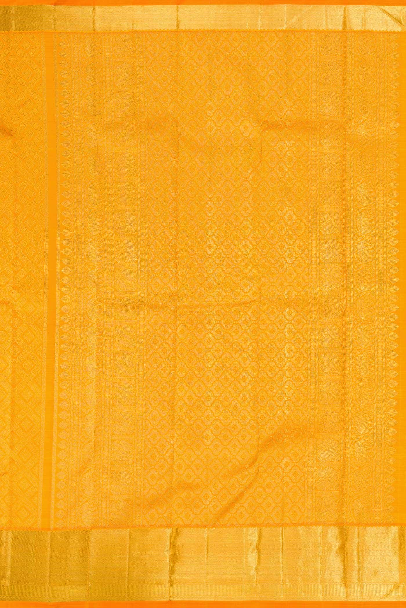 Pure Silk Pure Zari Yellow Dual Tone Kanchipuram Saree
