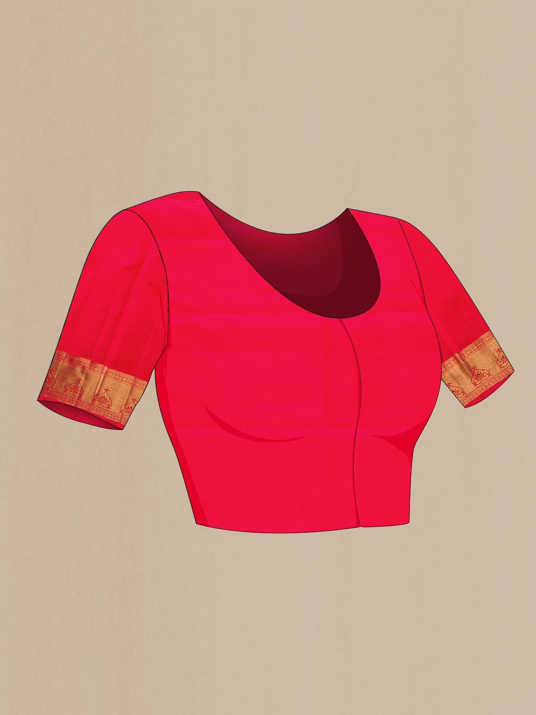 Pure Silk Pure Zari Red Kanchipuram Saree