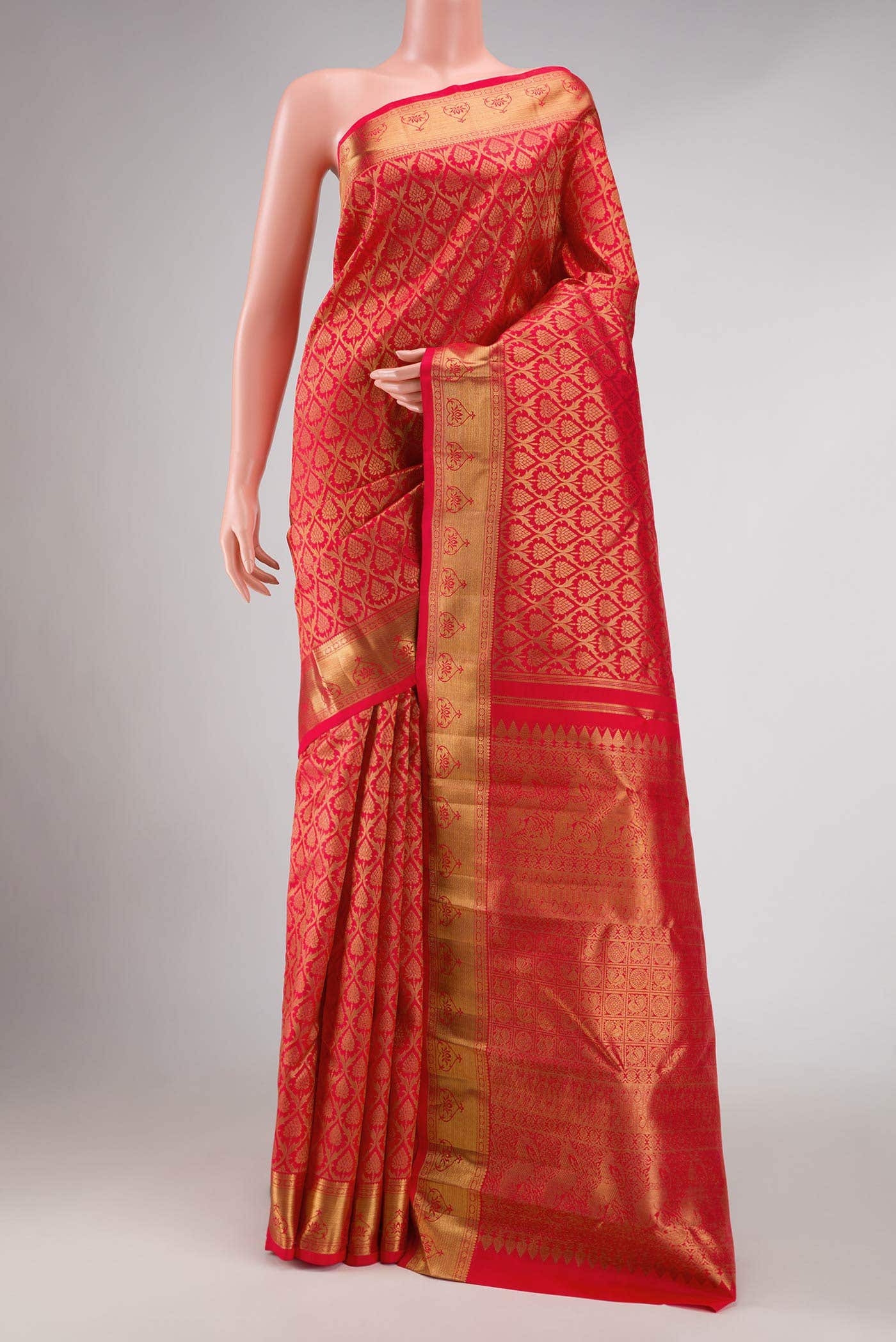 Pure Silk Pure Zari Red Kanchipuram Saree