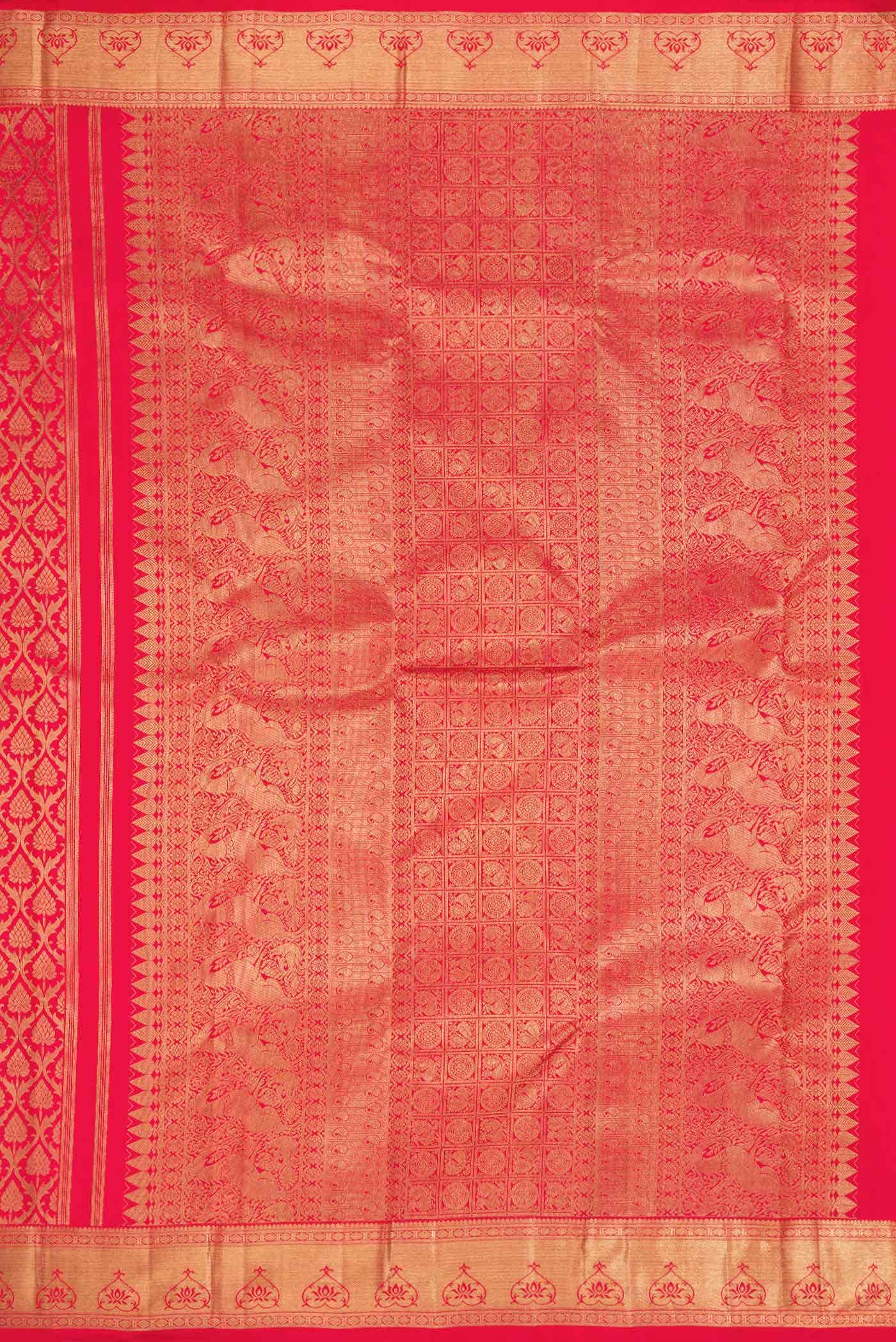 Pure Silk Pure Zari Red Kanchipuram Saree