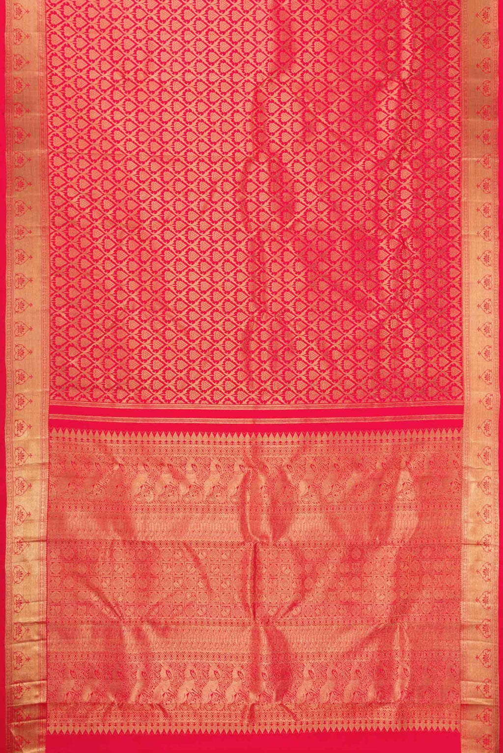 Pure Silk Pure Zari Red Kanchipuram Saree