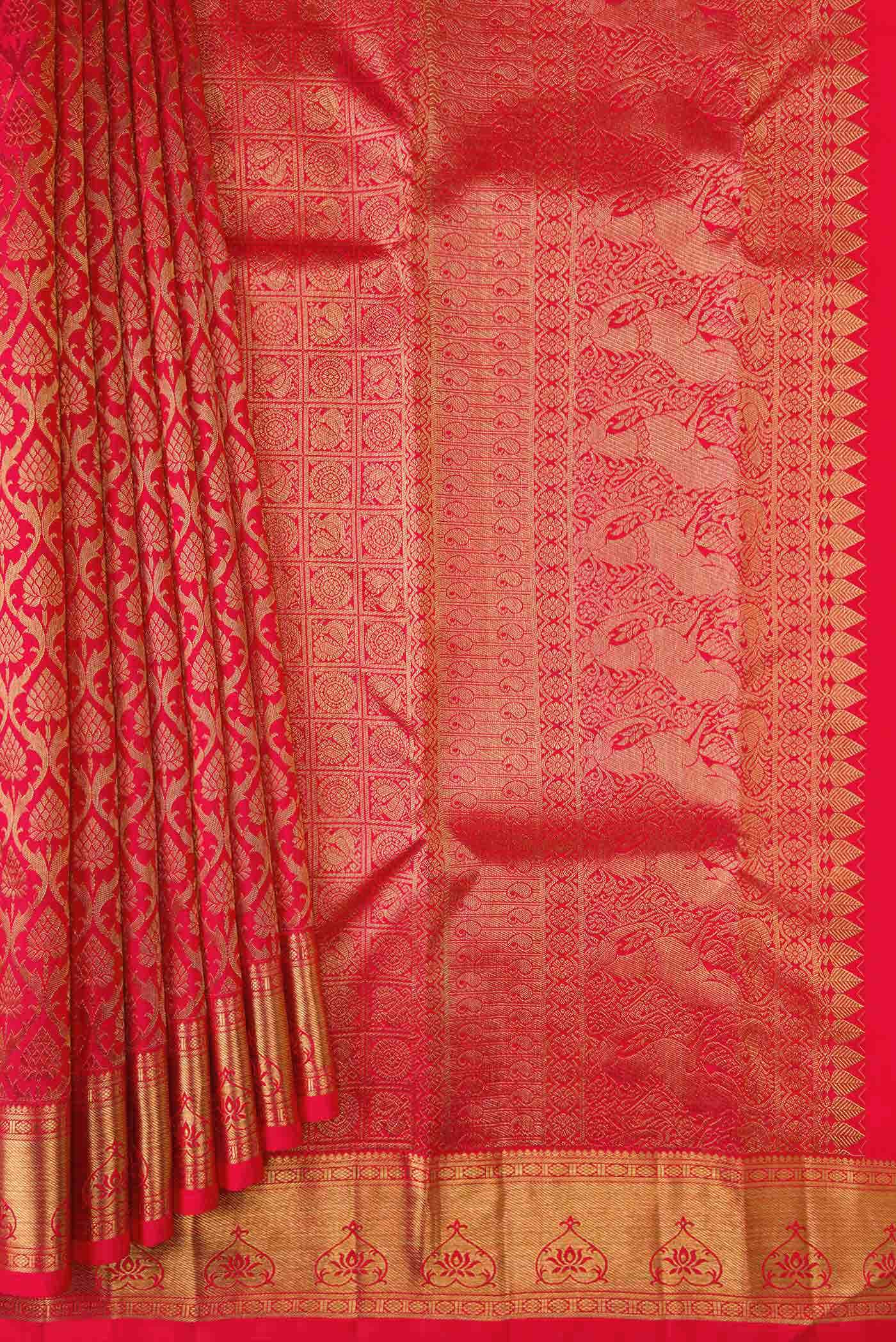 Pure Silk Pure Zari Red Kanchipuram Saree
