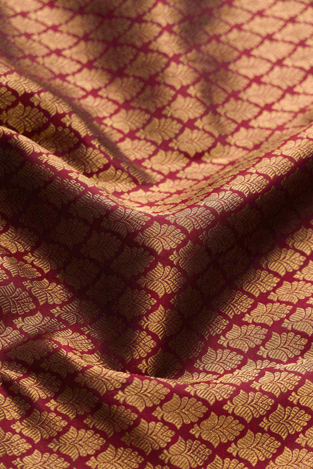 Pure Silk Pure Zari Maroon Dual Tone Kanchipuram Saree