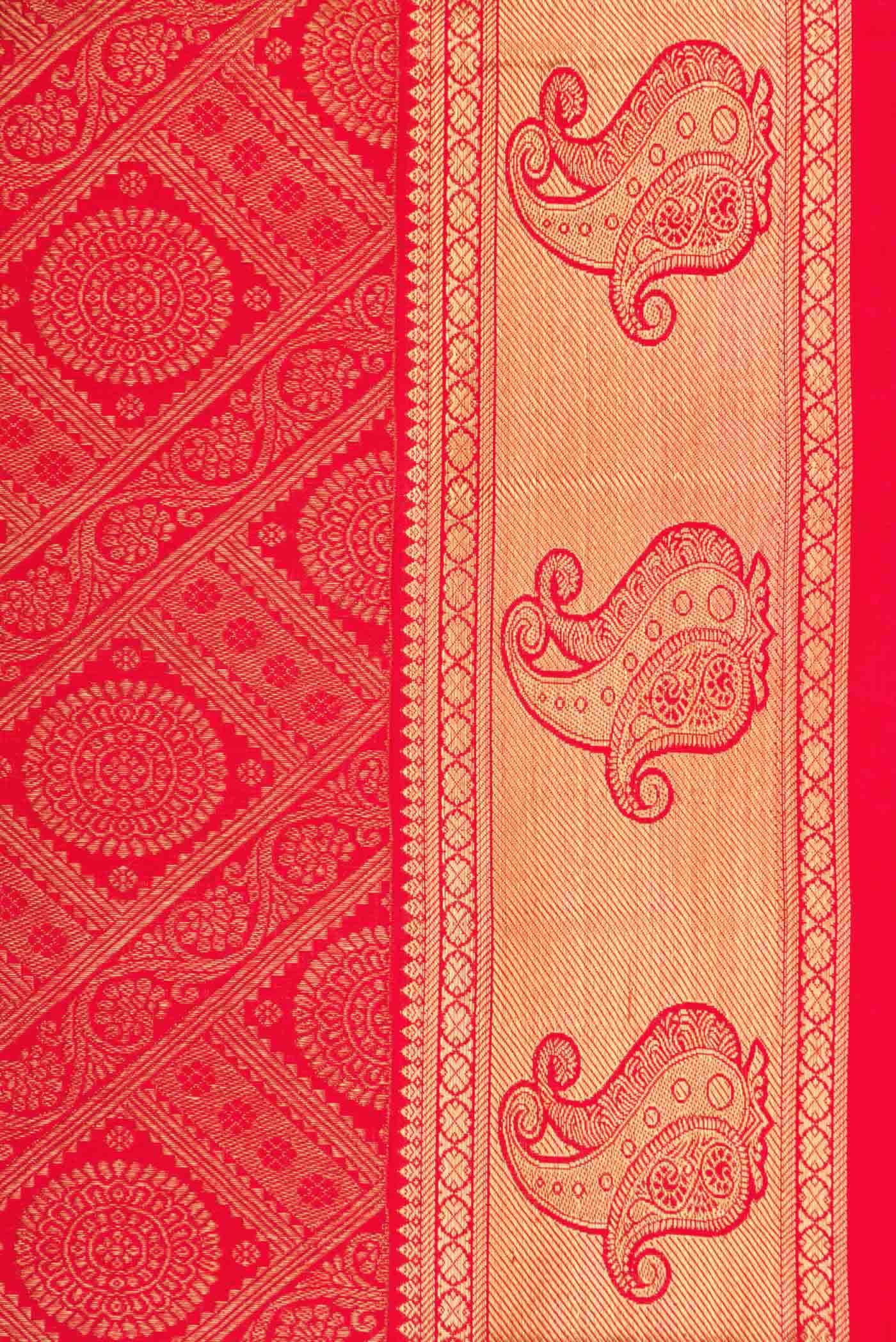 Pure Silk Pure Zari Red Kanchipuram Saree