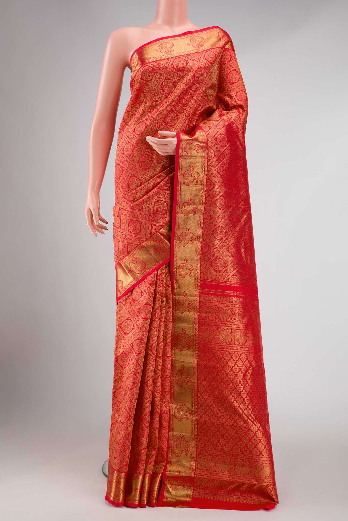 Pure Silk Pure Zari Red Kanchipuram Saree