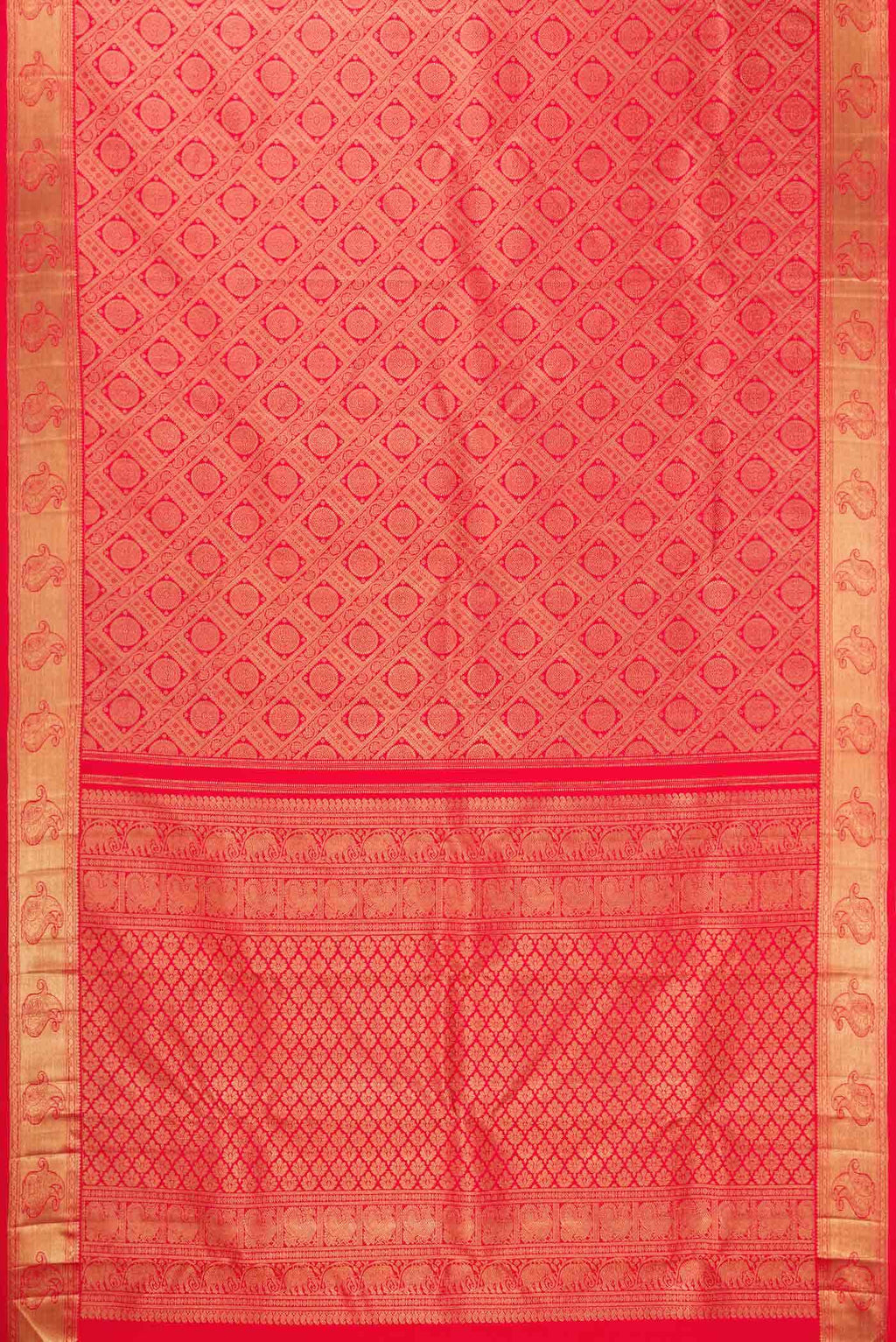 Pure Silk Pure Zari Red Kanchipuram Saree