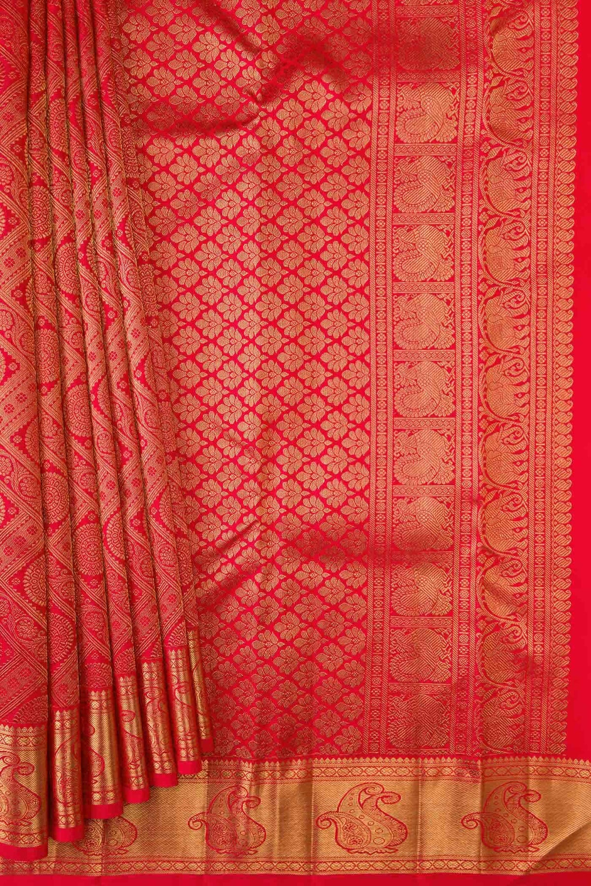 Pure Silk Pure Zari Red Kanjivaram Saree