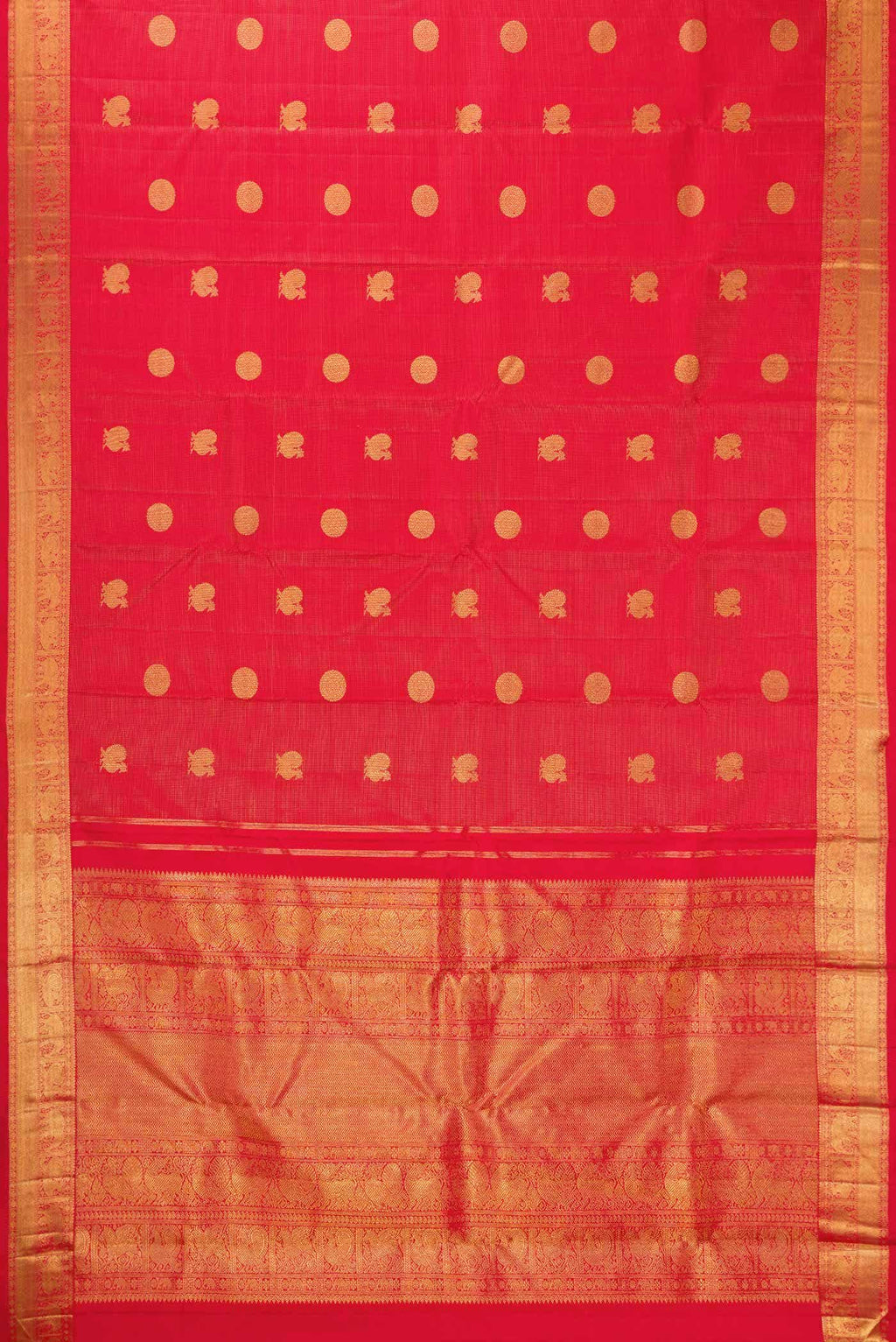 Pure Silk Pure Zari Brick Orange Dual Tone Kanchipuram Saree