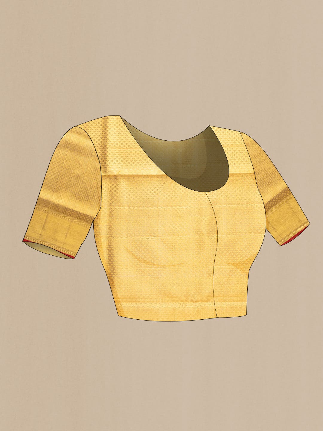 Pure Silk Pure Zari Gold Dual Tone Kanchipuram Tissue Saree