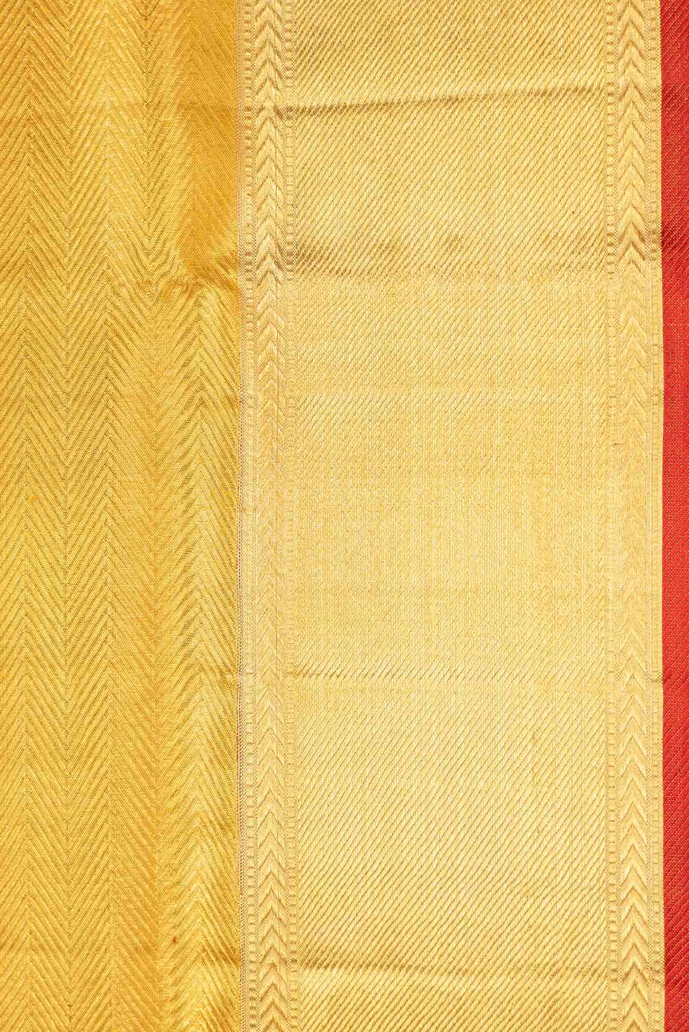 Pure Silk Pure Zari Gold Dual Tone Kanchipuram Tissue Saree