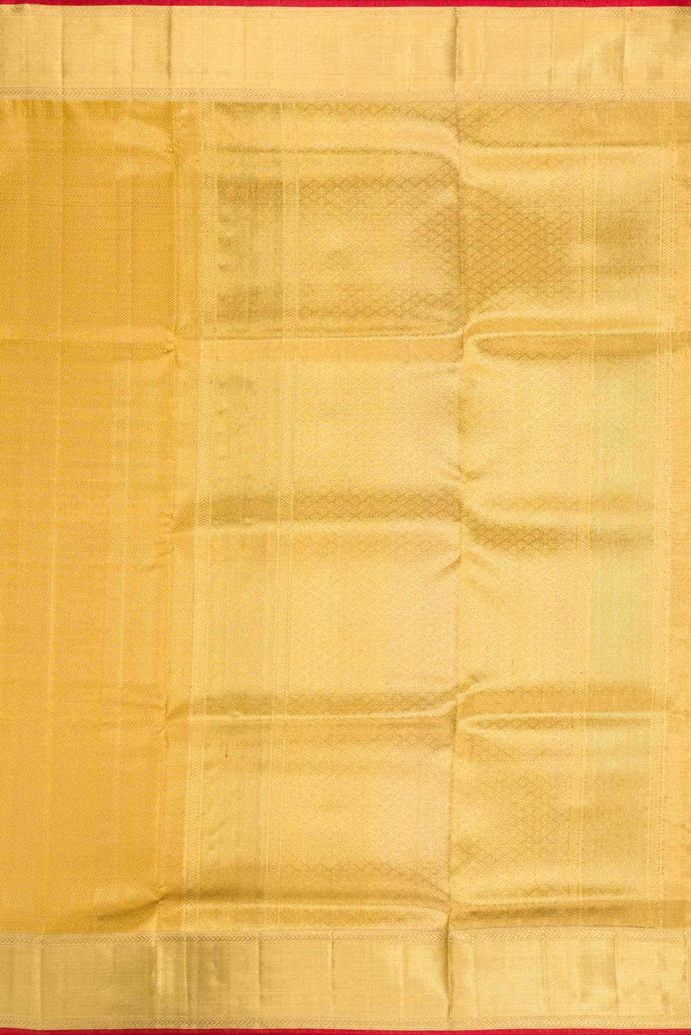 Pure Silk Pure Zari Gold Dual Tone Kanchipuram Tissue Saree
