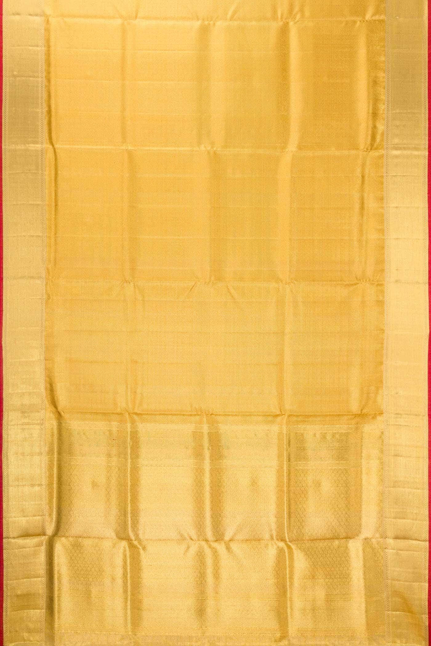 Pure Silk Pure Zari Gold Dual Tone Kanchipuram Tissue Saree