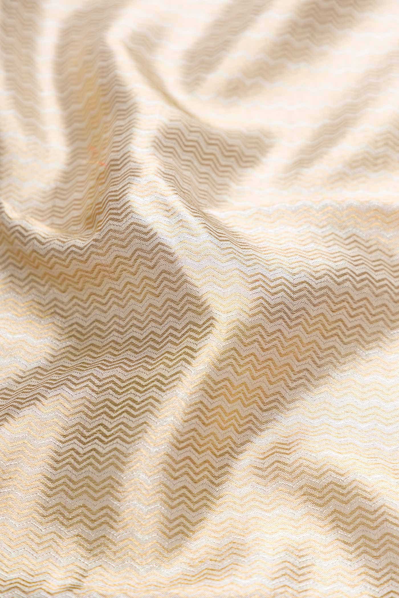 Pure Silk Pure Zari Off White Dual Tone Kanchipuram Tissue Saree