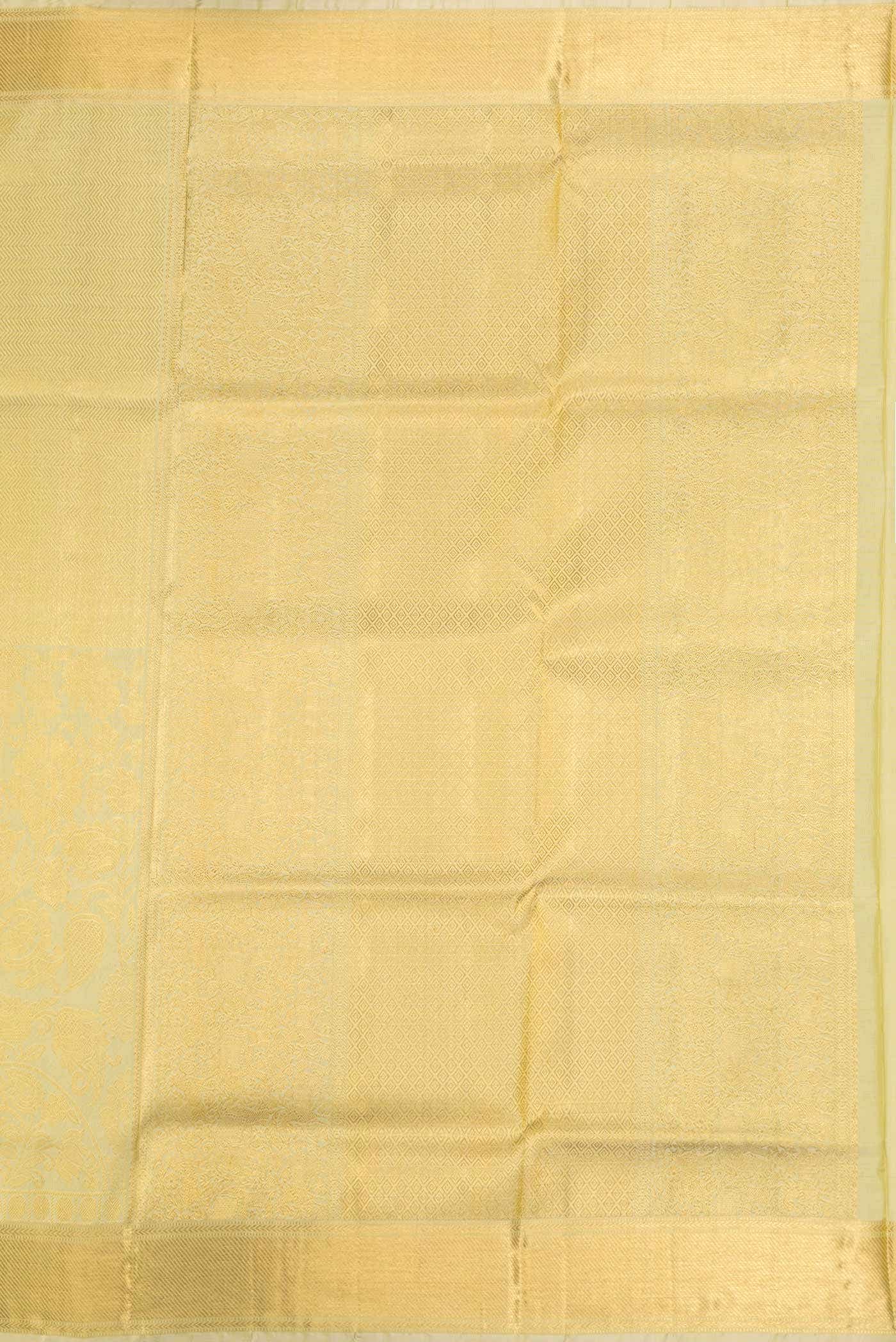 Pure Silk Pure Zari Gold Dual Tone Kanchipuram Saree