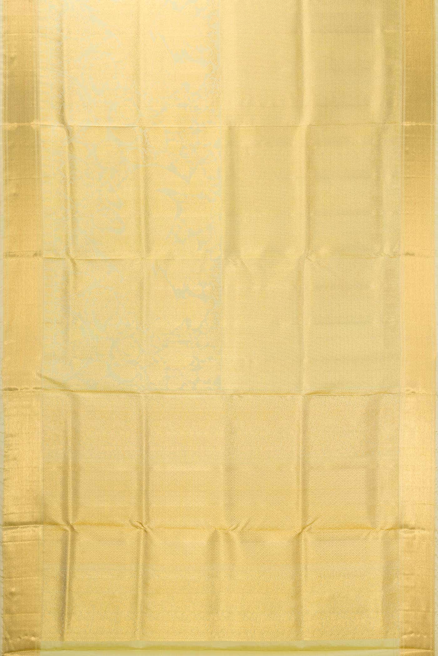 Pure Silk Pure Zari Gold Dual Tone Kanchipuram Saree