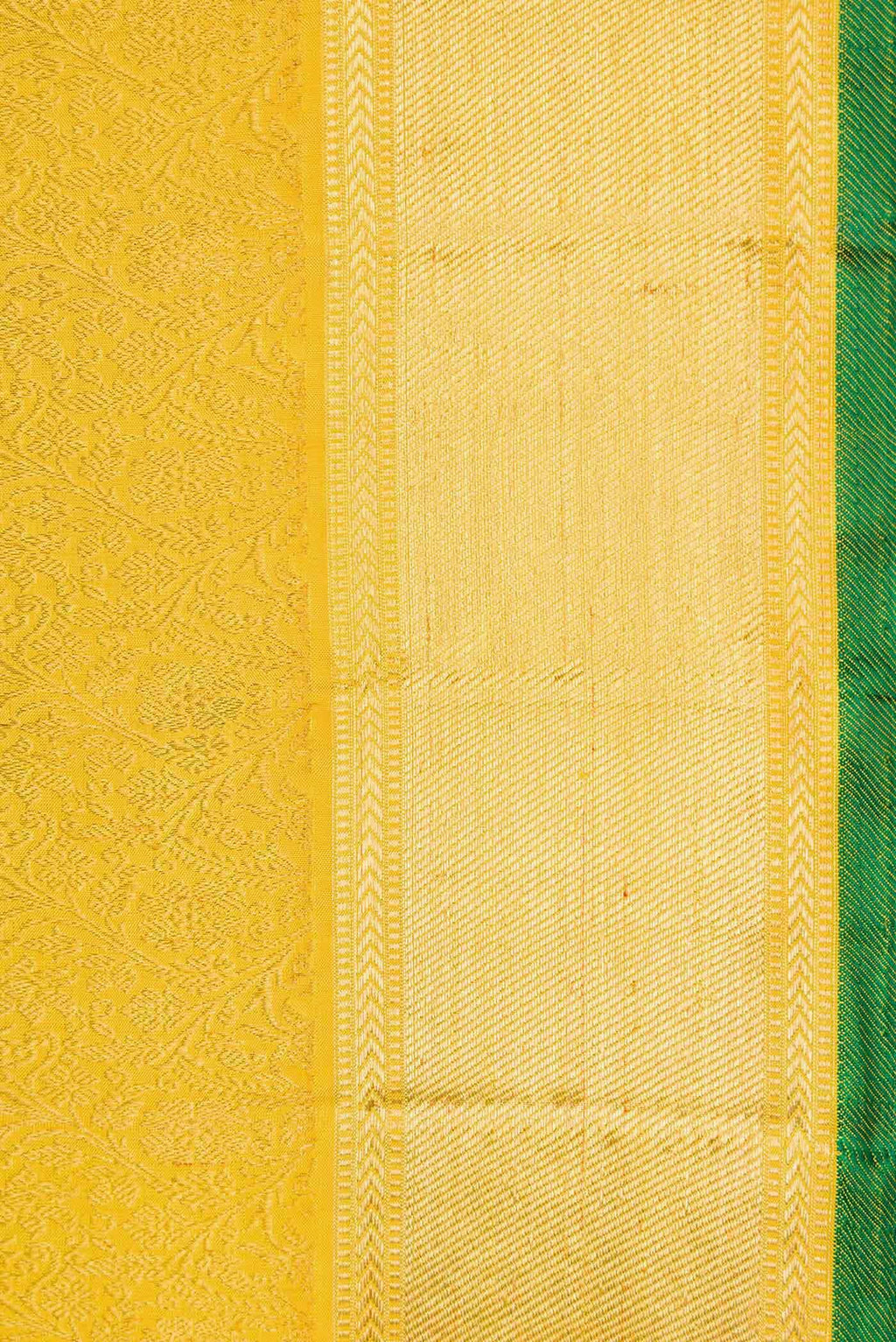 Pure Silk Pure Zari Yellow Kanchipuram Saree