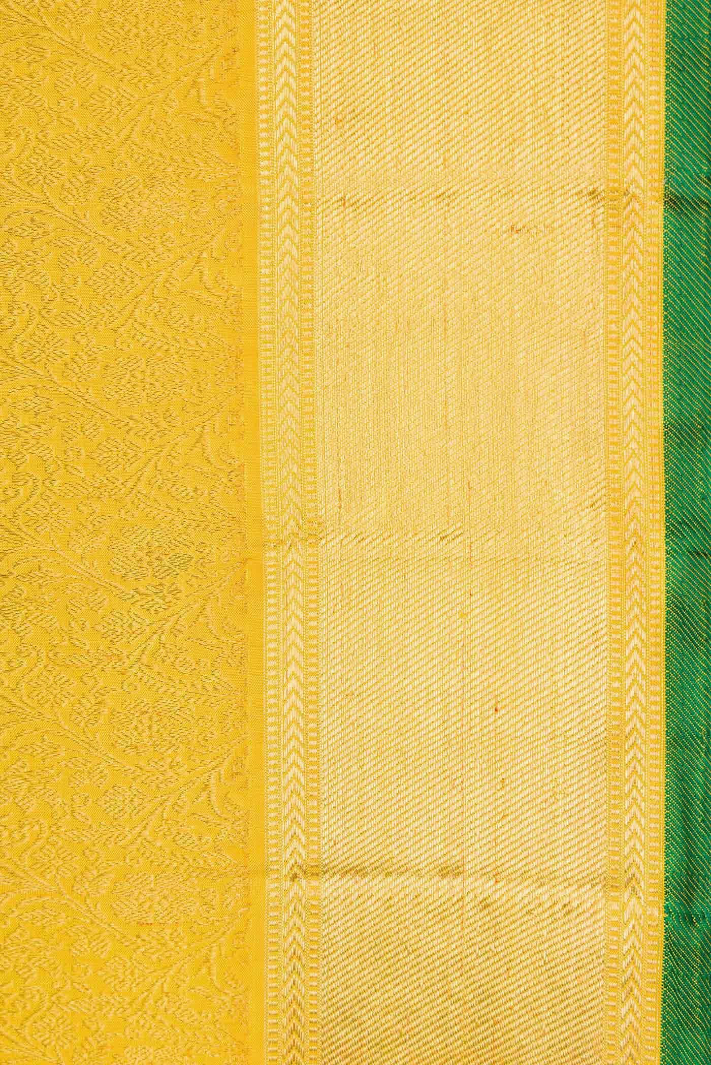Pure Silk Pure Zari Yellow Kanchipuram Saree