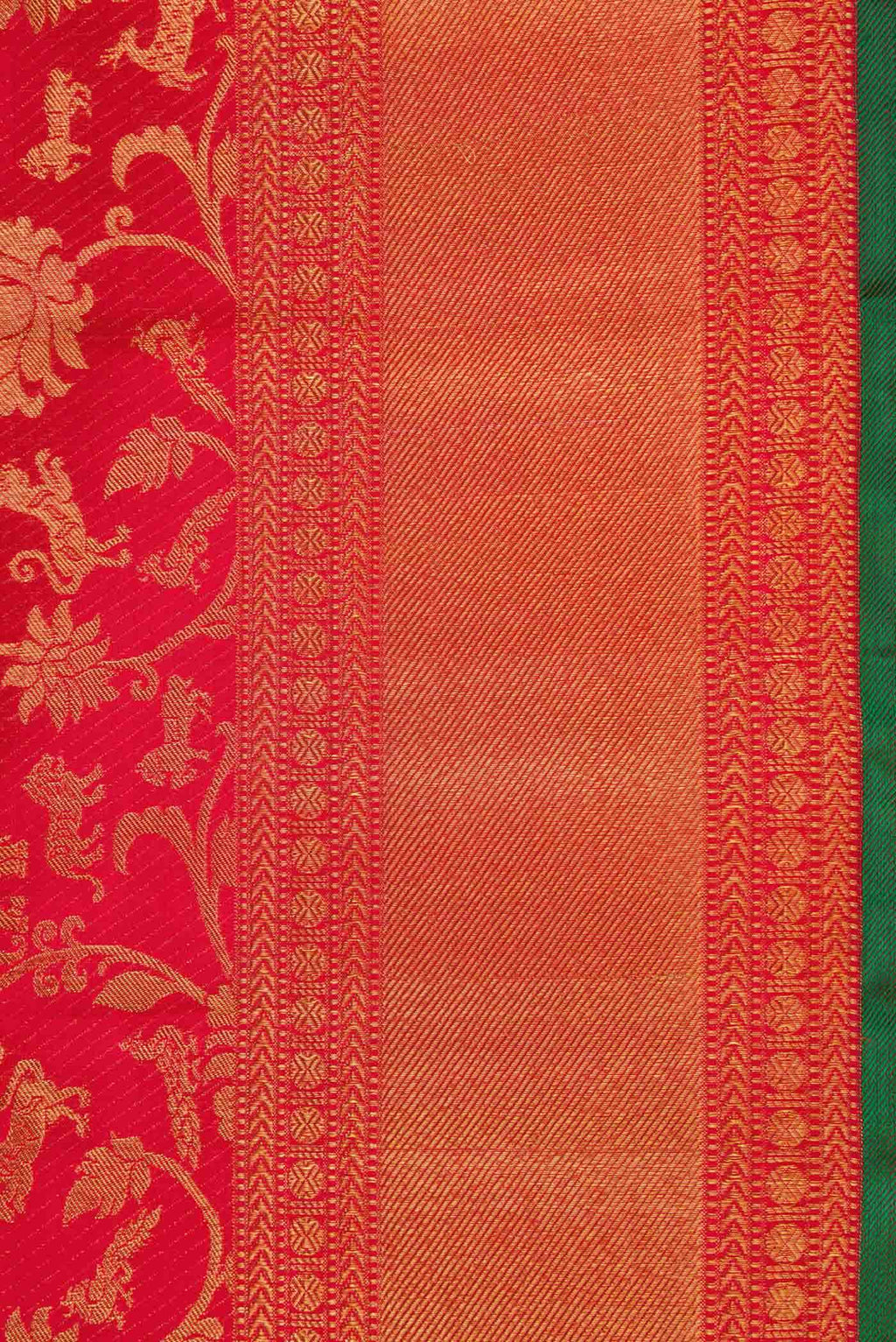 Pure Silk Pure Zari Red Dual Tone Kanchipuram Saree