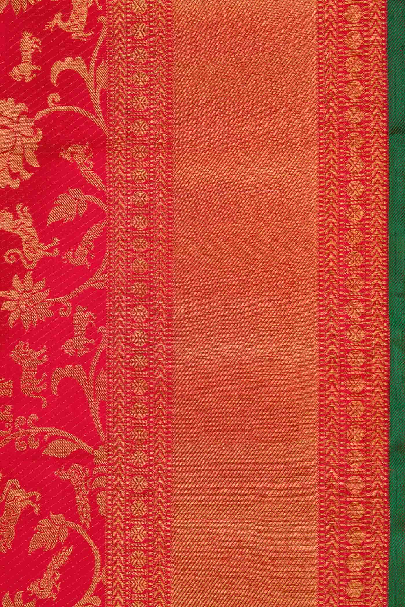 Pure Silk Pure Zari Red Dual Tone Kanchipuram Saree