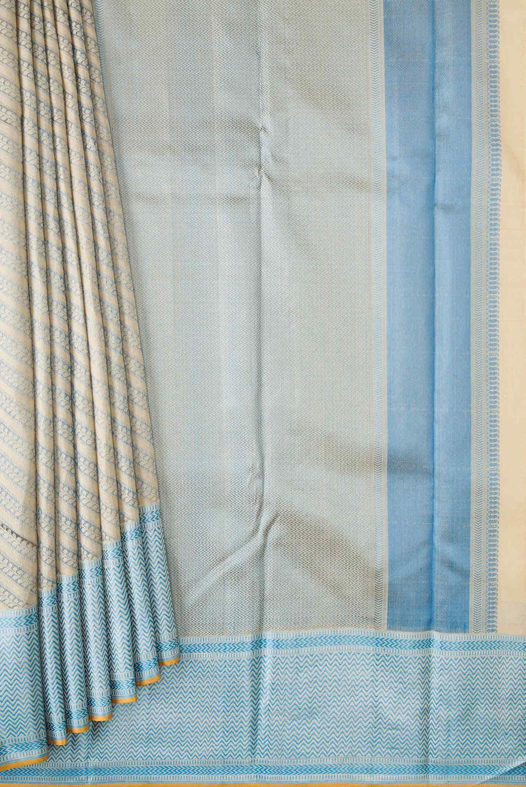 Beige Kanchipuram Silk Saree