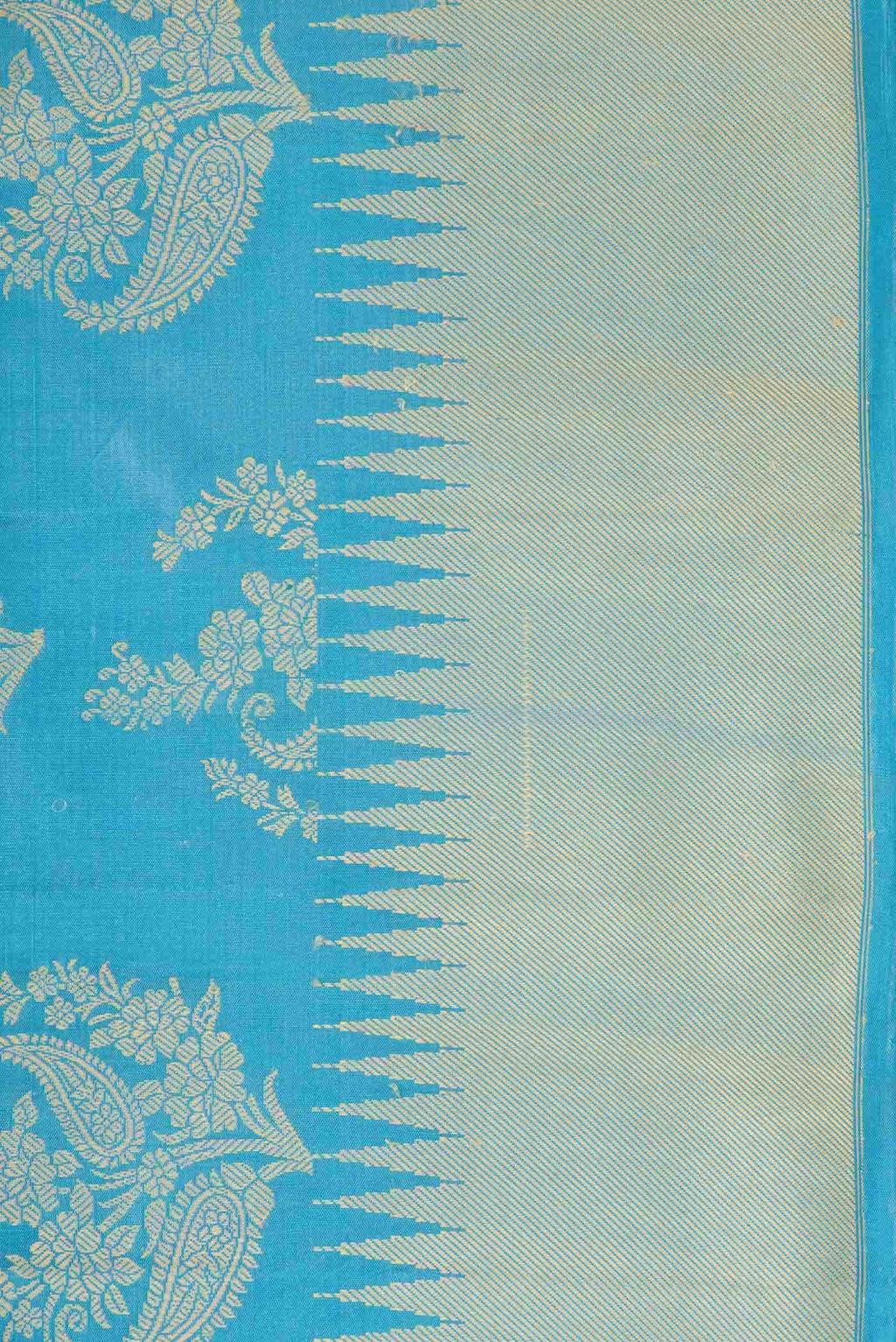 Sky Blue Kanchipuram Silk Saree