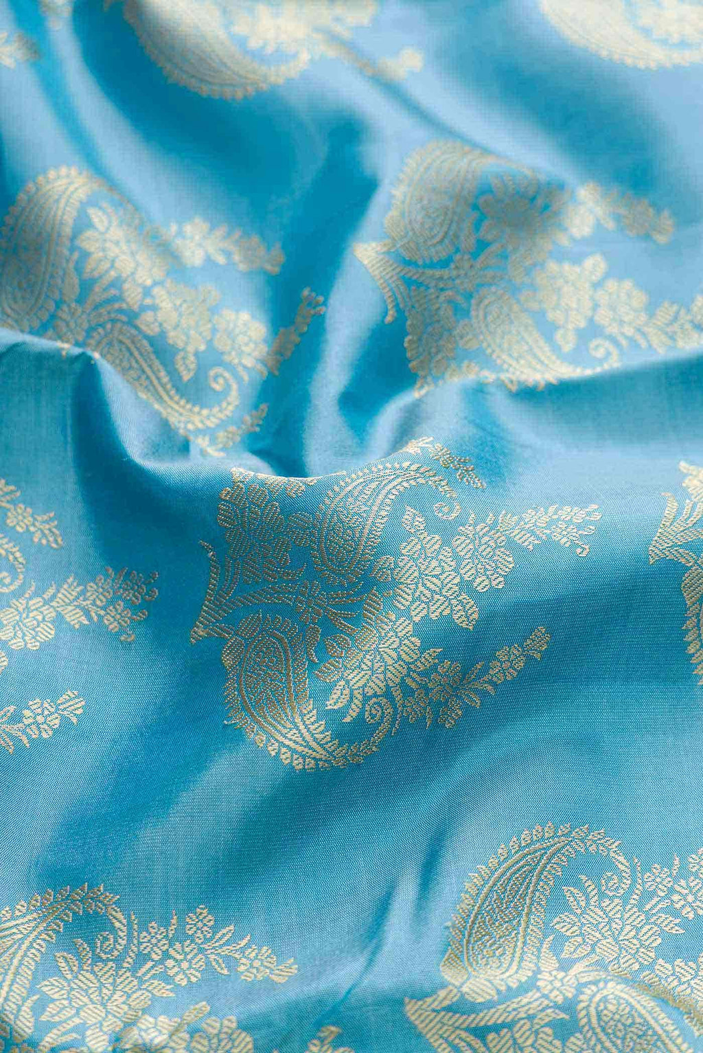 Sky Blue Kanchipuram Silk Saree