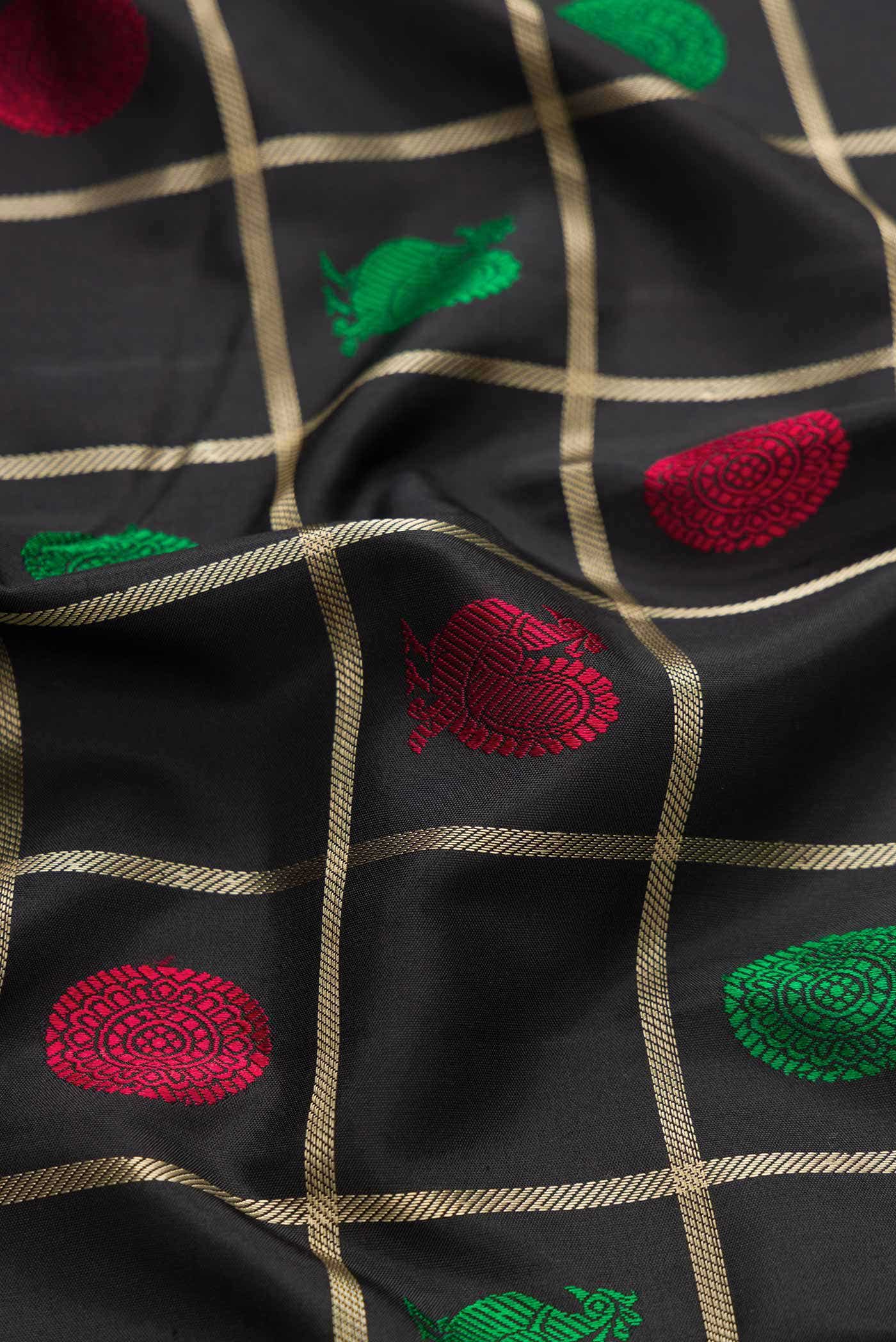 Black Kanchipuram Silk Saree