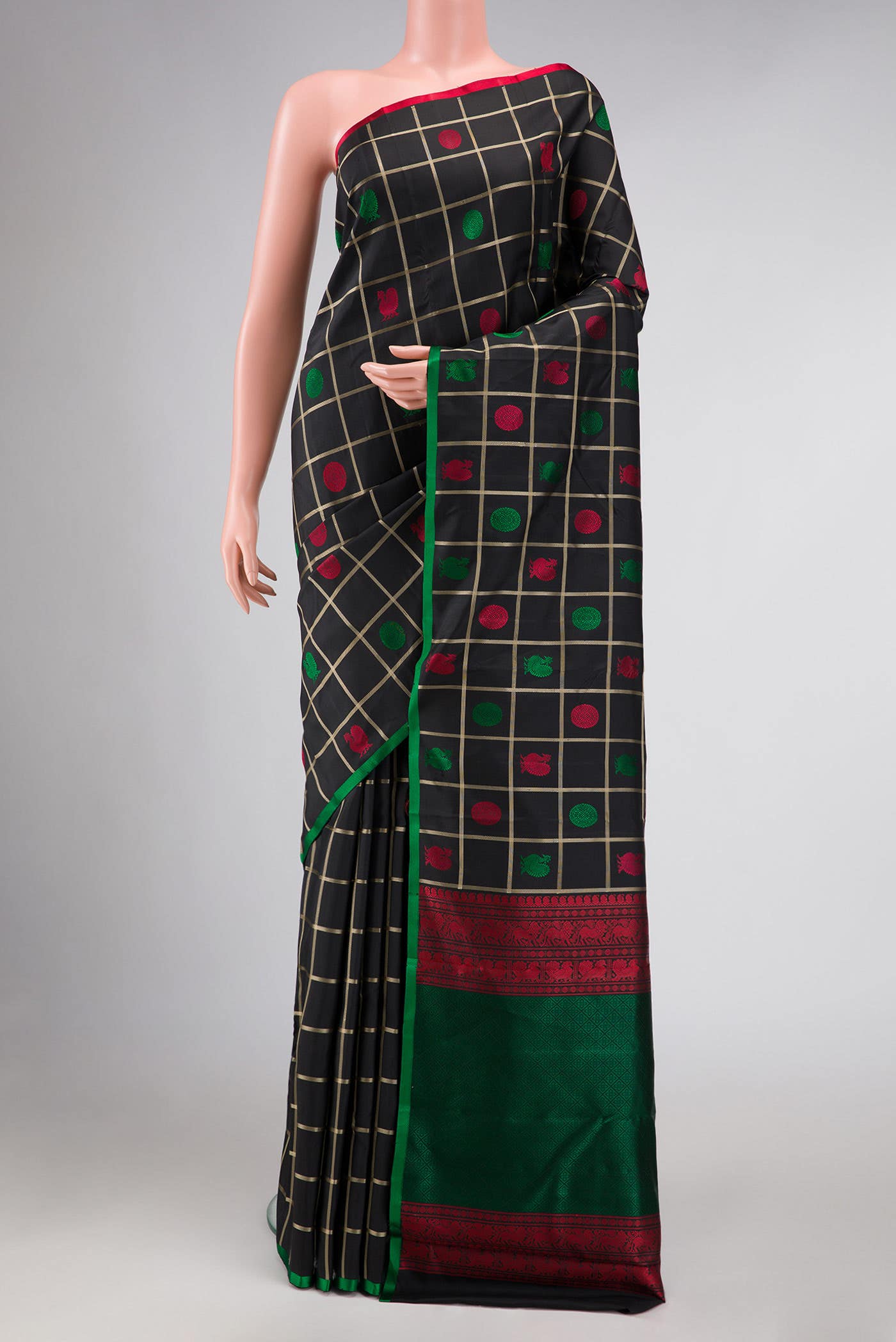 Black Kanchipuram Silk Saree