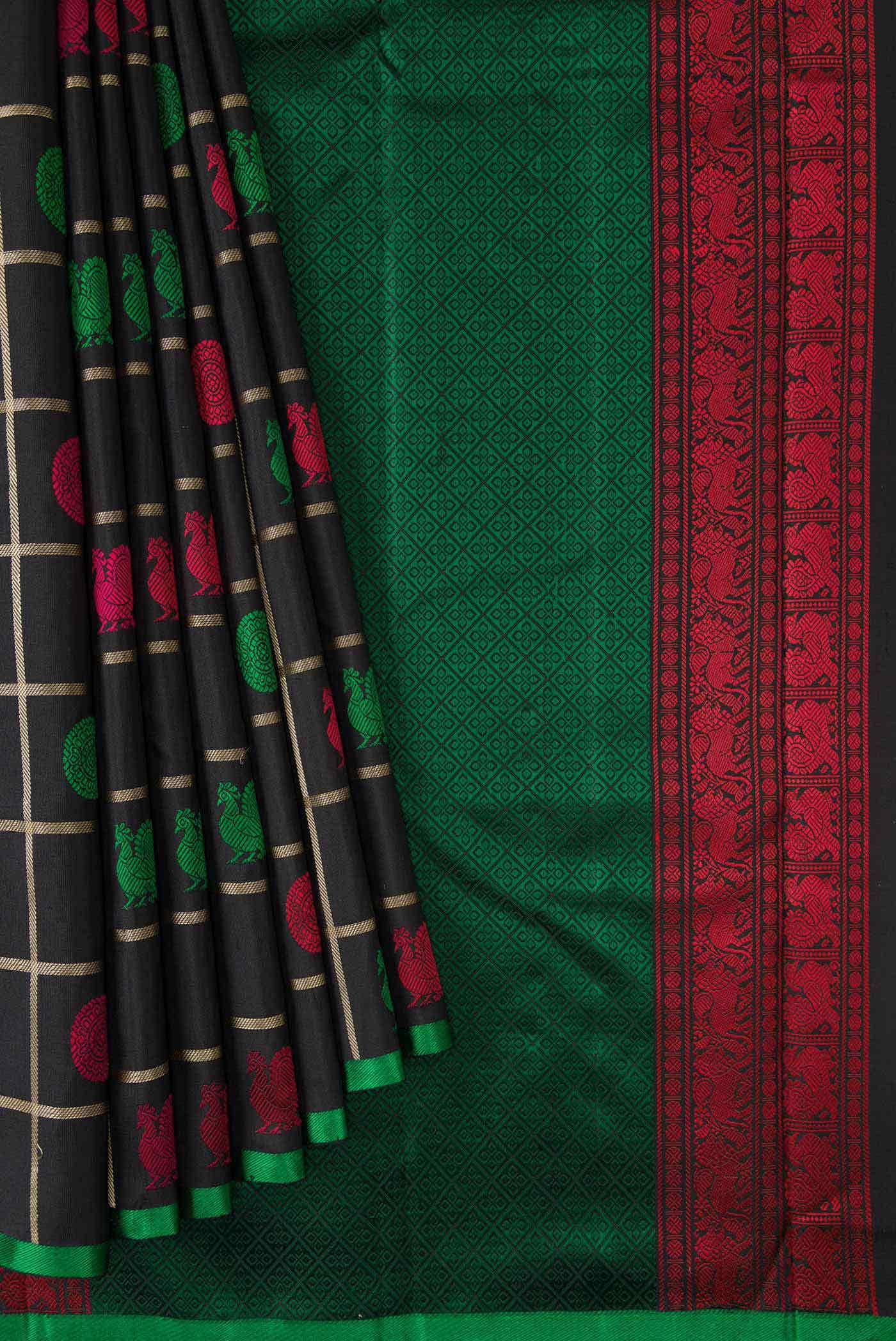 Black Kanchipuram Silk Saree