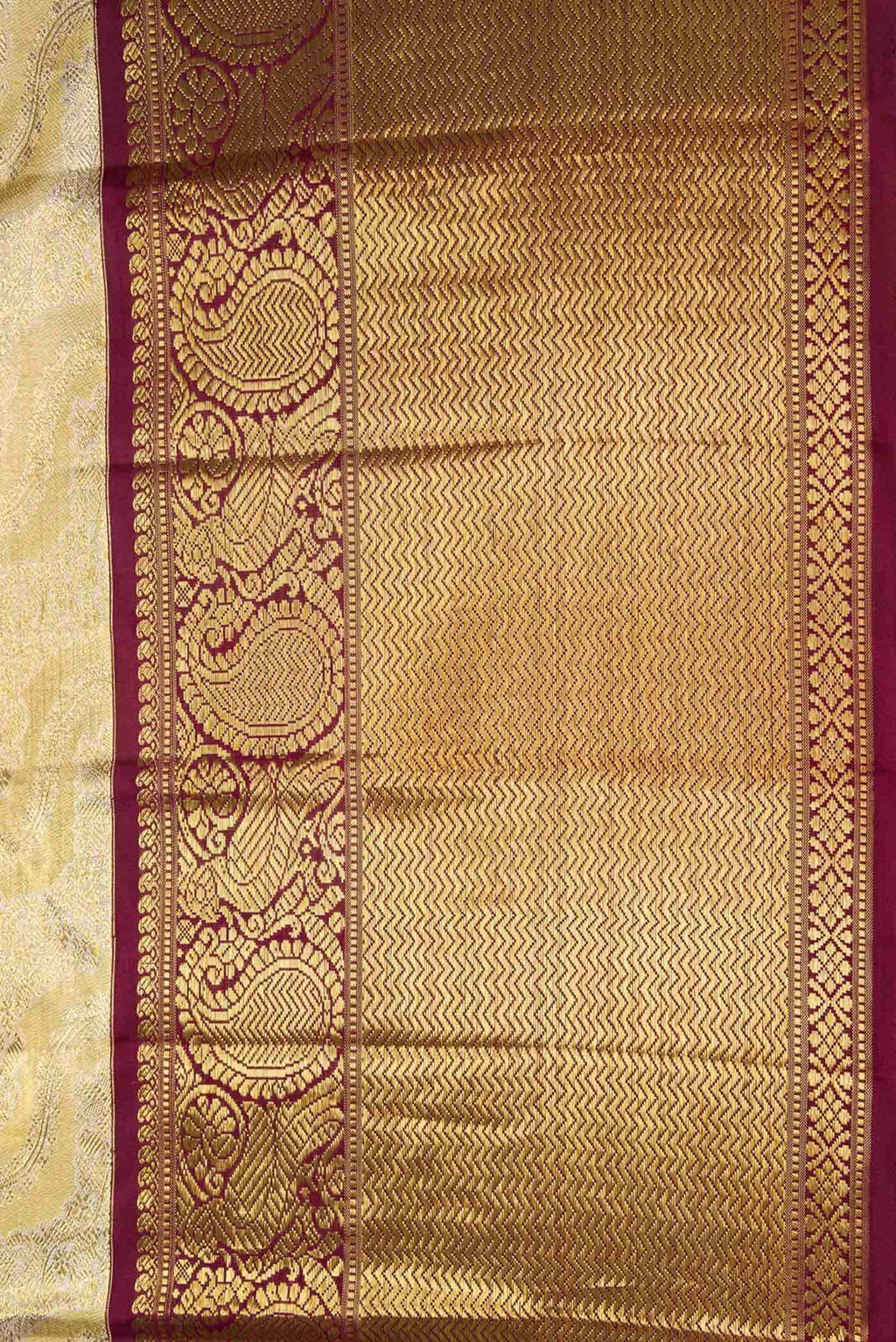 Pure Silk Pure Zari Gold Dual Tone Kanchipuram Tissue Saree