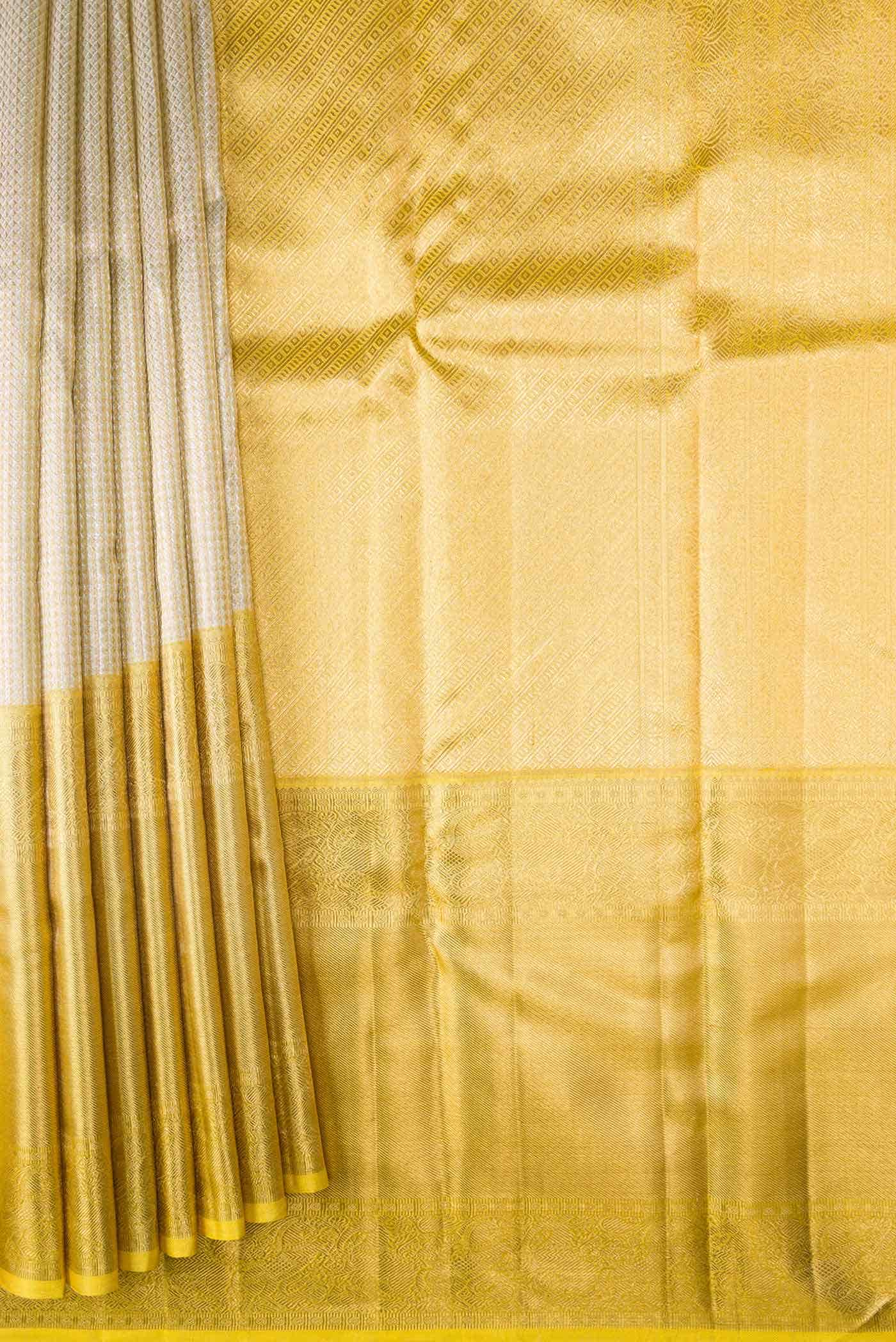 Pure Silk Pure Zari Dark Beige Dual Tone Kanchipuram Tissue Saree