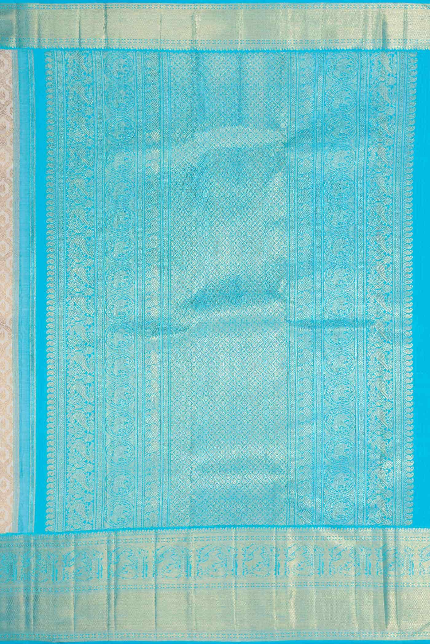 Pure Silk Pure Zari Grey Kanchipuram Saree