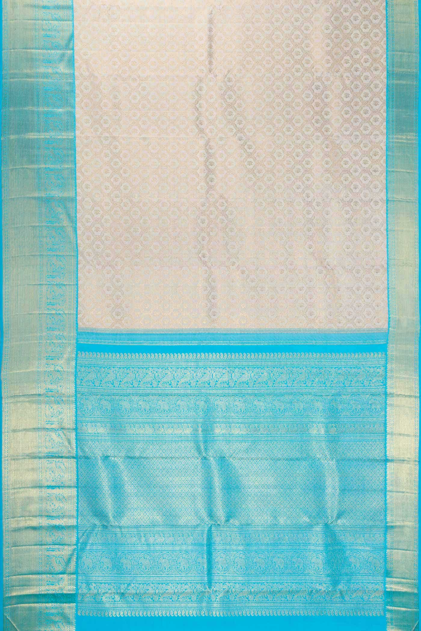 Pure Silk Pure Zari Grey Kanchipuram Saree