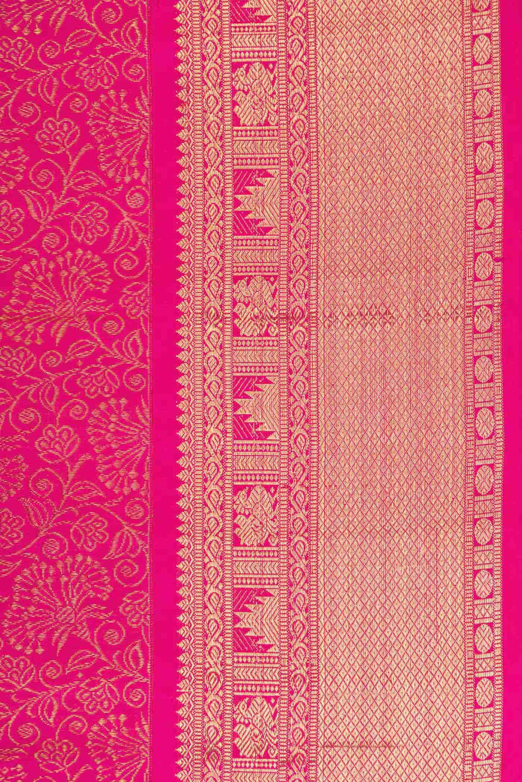 Pure Silk Pure Zari Pink Dual Tone Kanchipuram Saree