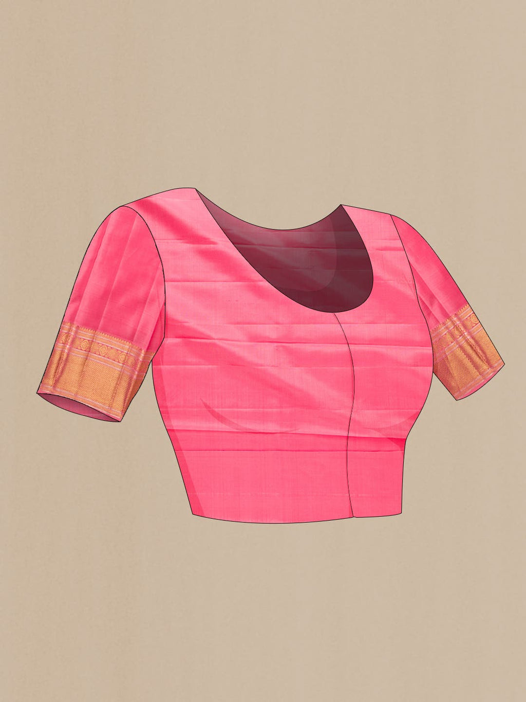Pure Silk Pure Zari Pink Dual Tone Kanchipuram Tissue Saree