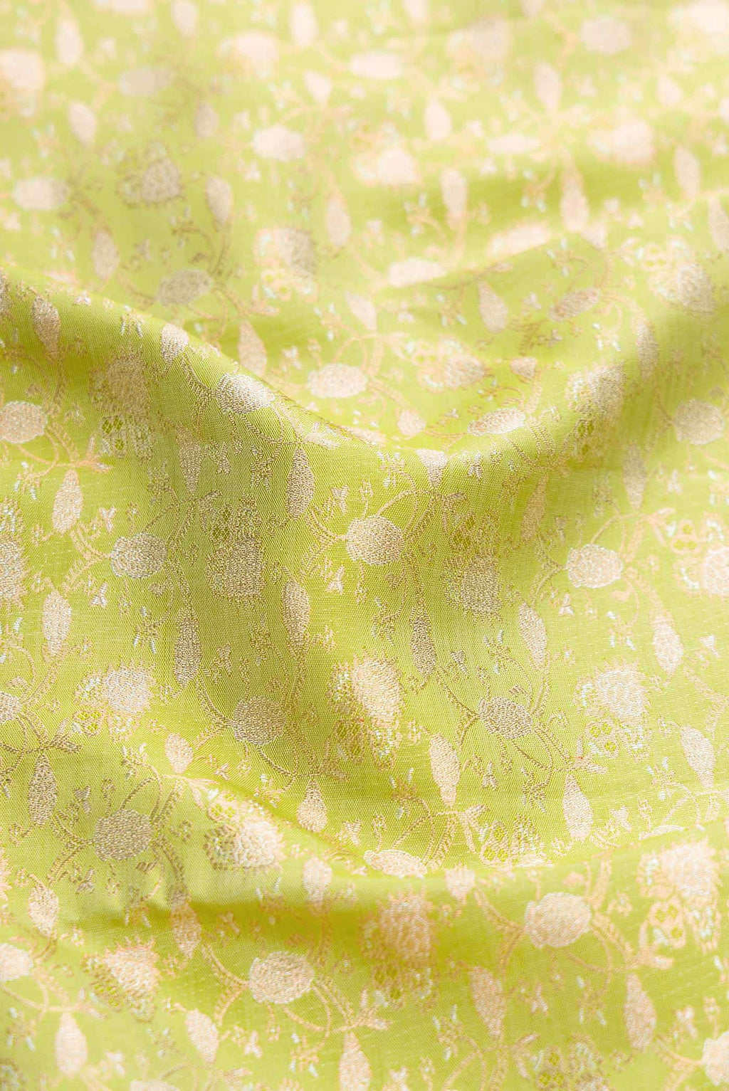 Pure Silk Pure Zari Parrot Green Kanchipuram Saree