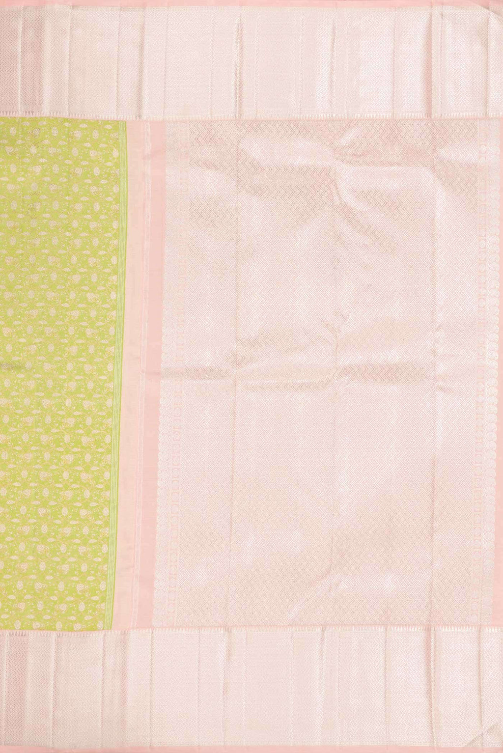Pure Silk Pure Zari Parrot Green Kanchipuram Saree