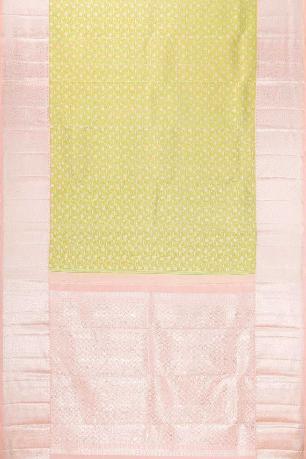 Pure Silk Pure Zari Parrot Green Kanchipuram Saree