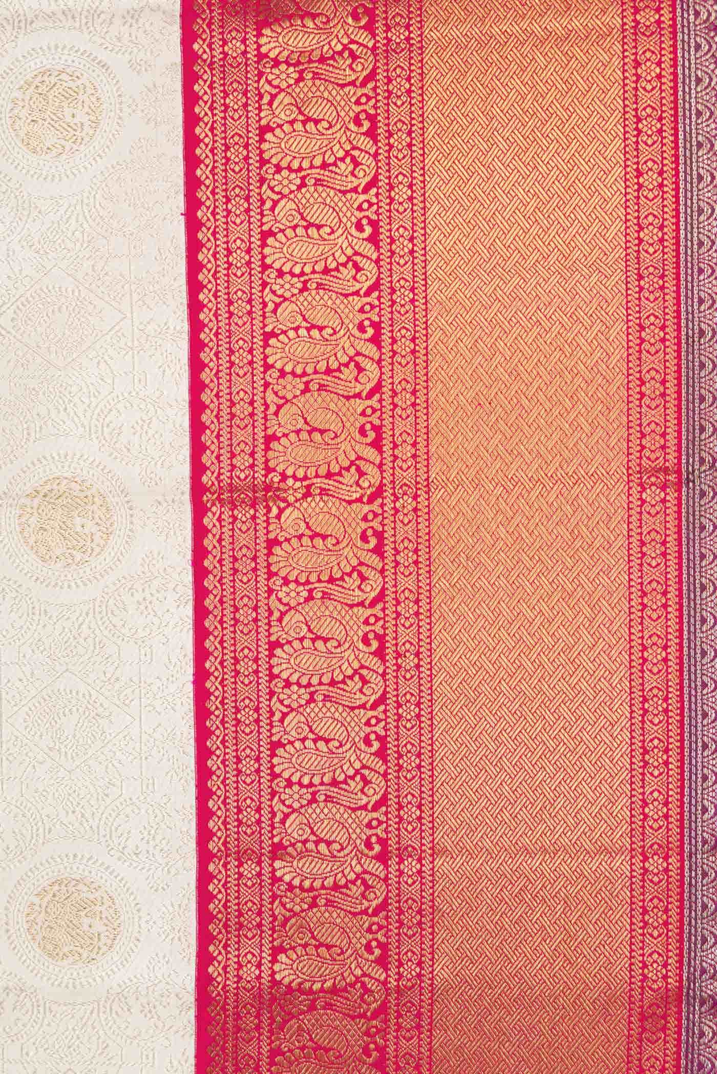 Pure Silk Pure Zari Off White Kanchipuram Saree