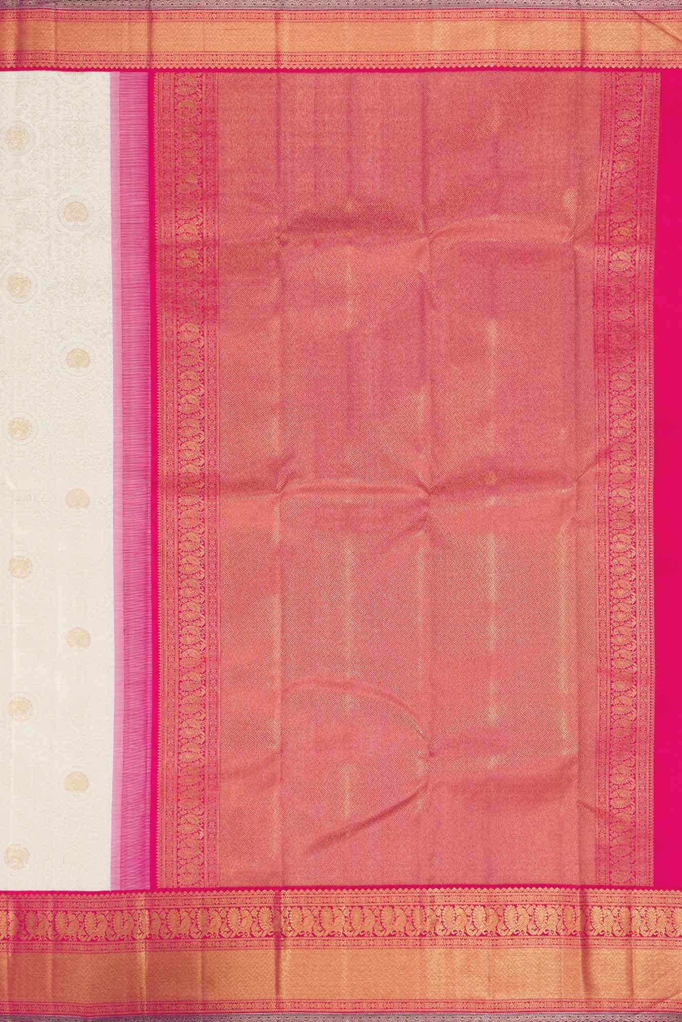 Pure Silk Pure Zari Off White Kanchipuram Saree