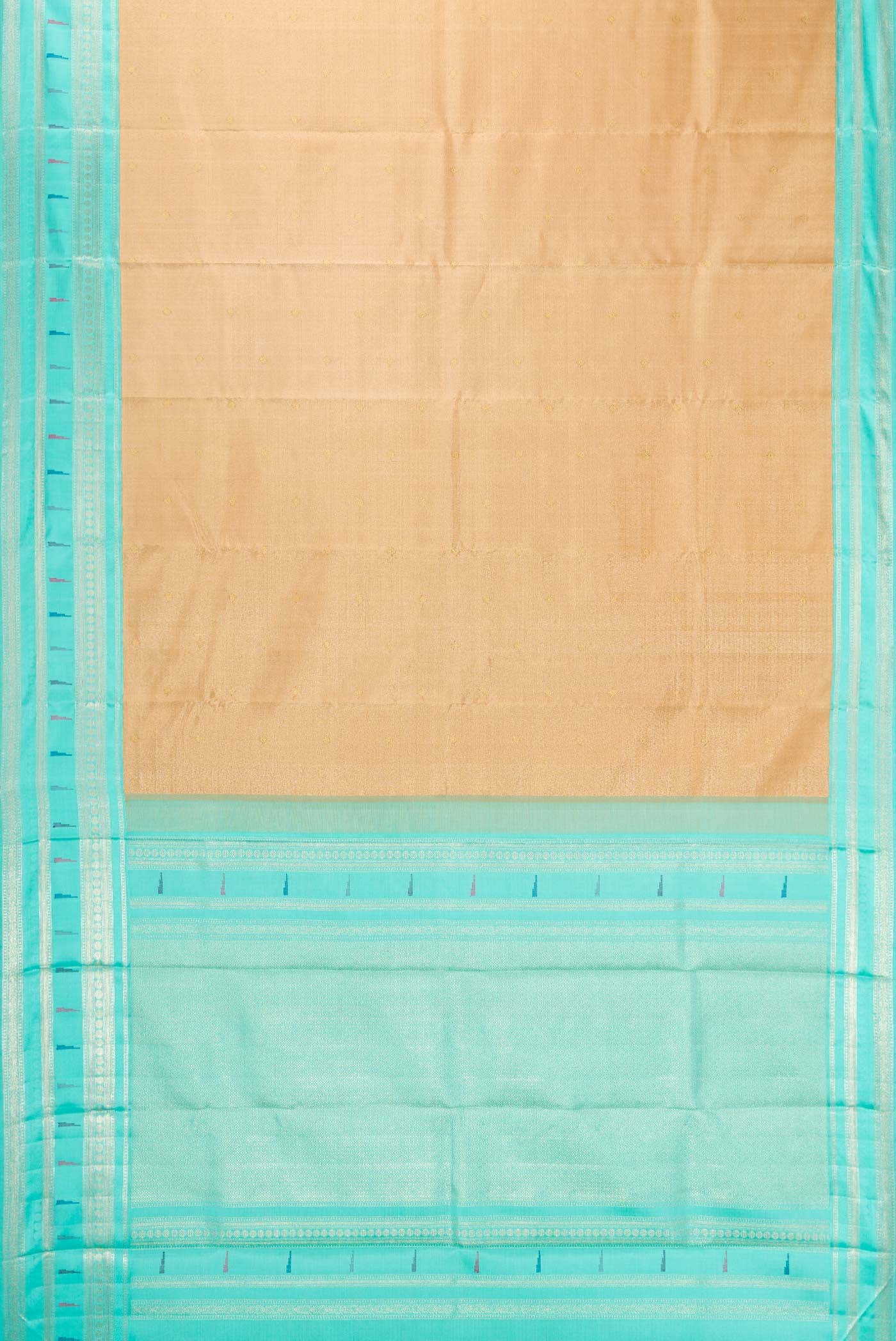 Pure Silk Pure Zari Dark Beige Kanchipuram Tissue Saree