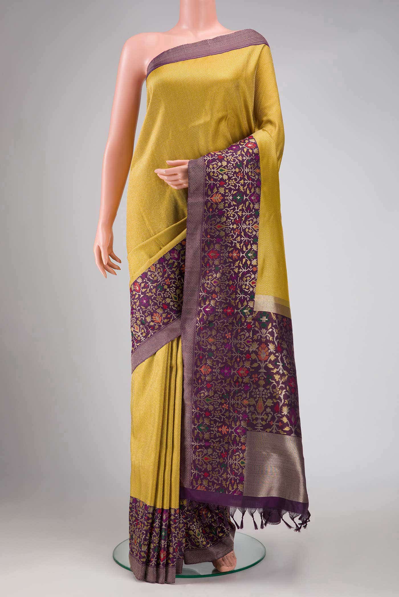 Pure Silk Pure Zari Gold Kanchipuram Tissue Saree