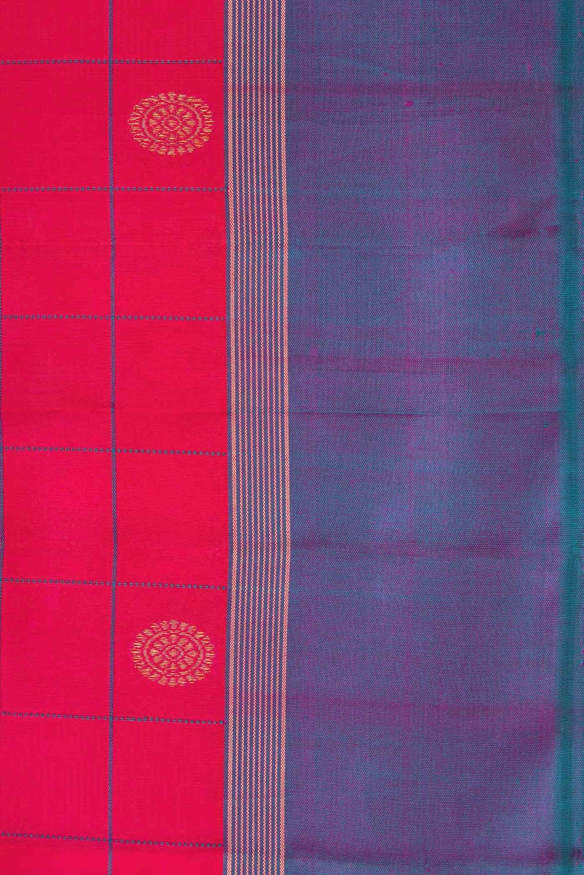 Pure Silk Pure Zari Pink Dual Tone Kanjivaram Saree