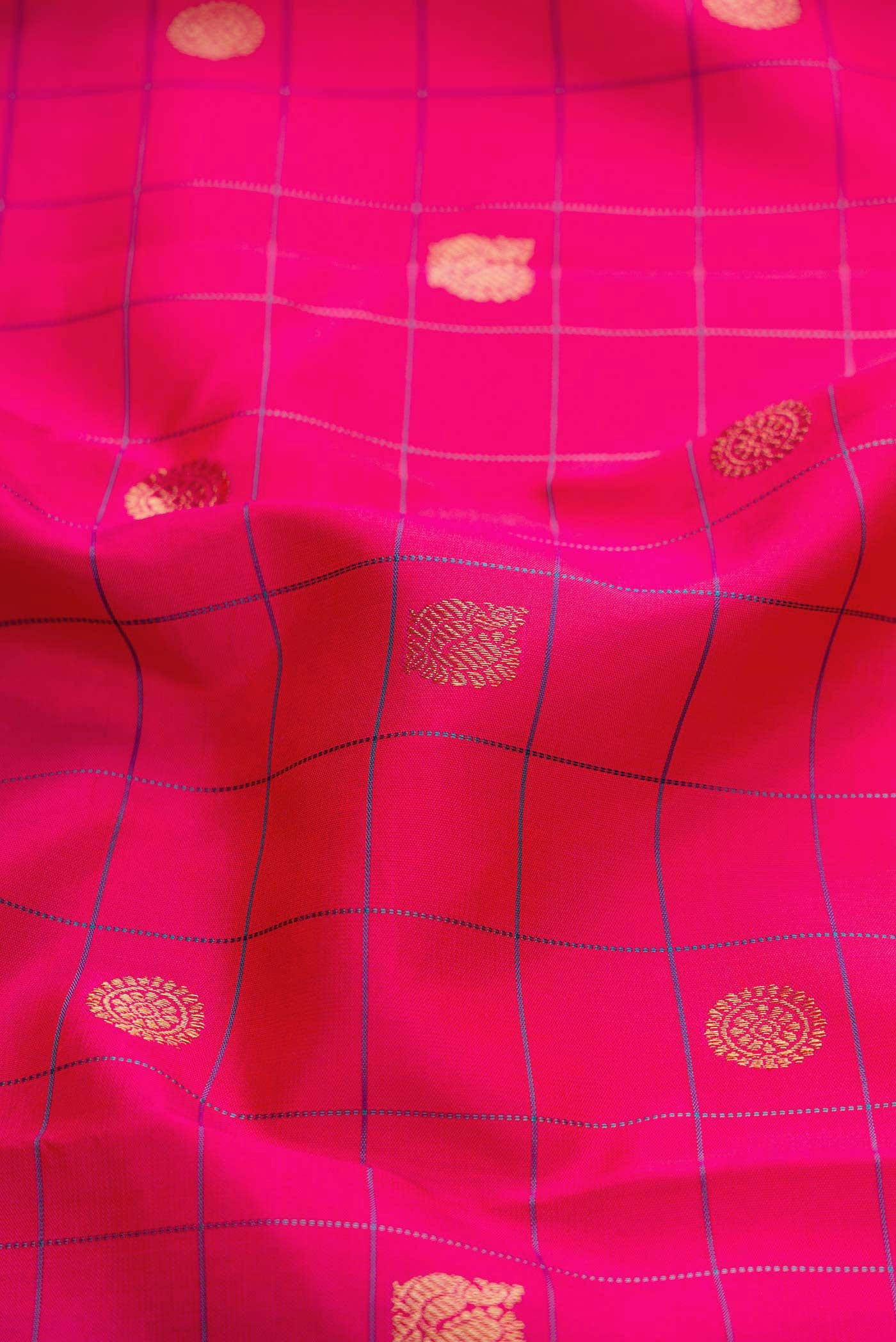 Pure Silk Pure Zari Pink Dual Tone Kanchipuram Saree