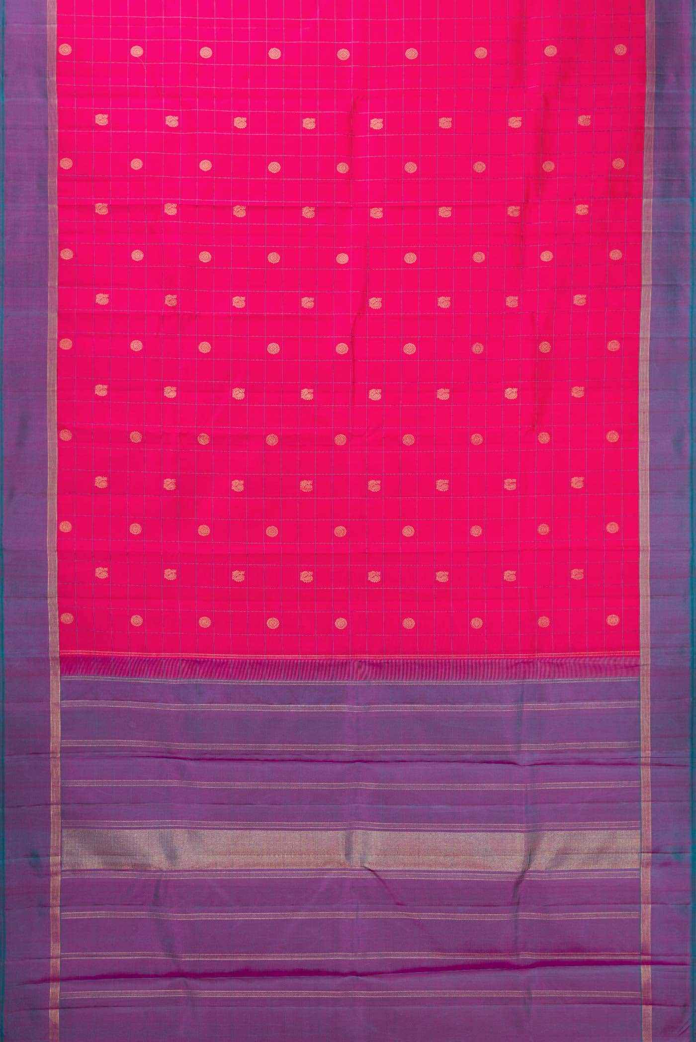 Pure Silk Pure Zari Pink Dual Tone Kanchipuram Saree