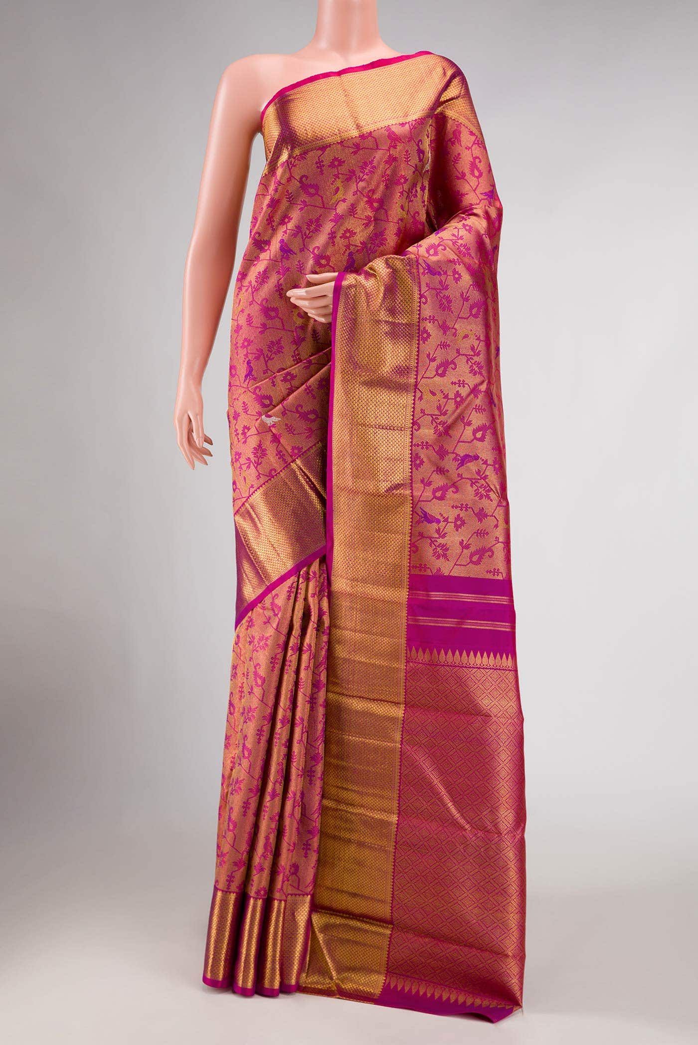 Purple Dual Tone Kanchipuram Silk Saree
