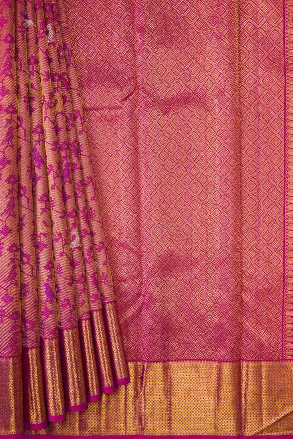 Purple Dual Tone Kanchipuram Silk Saree